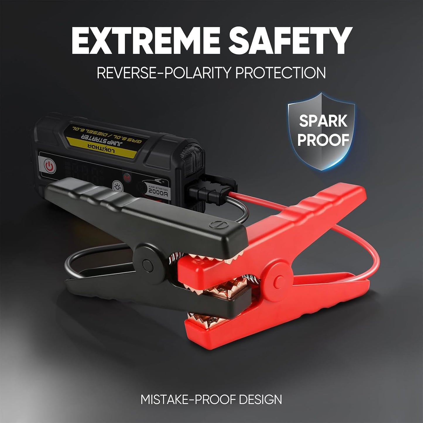 J400 Jump Starter with ConnectMax Tech, 2000A 12V Battery Jumper Starter Portable, Lithium Jump Box and Jump Pack for Up to 8.0-Liter Gas and 6.0-Liter Diesel Engines, Smart Digital Screen