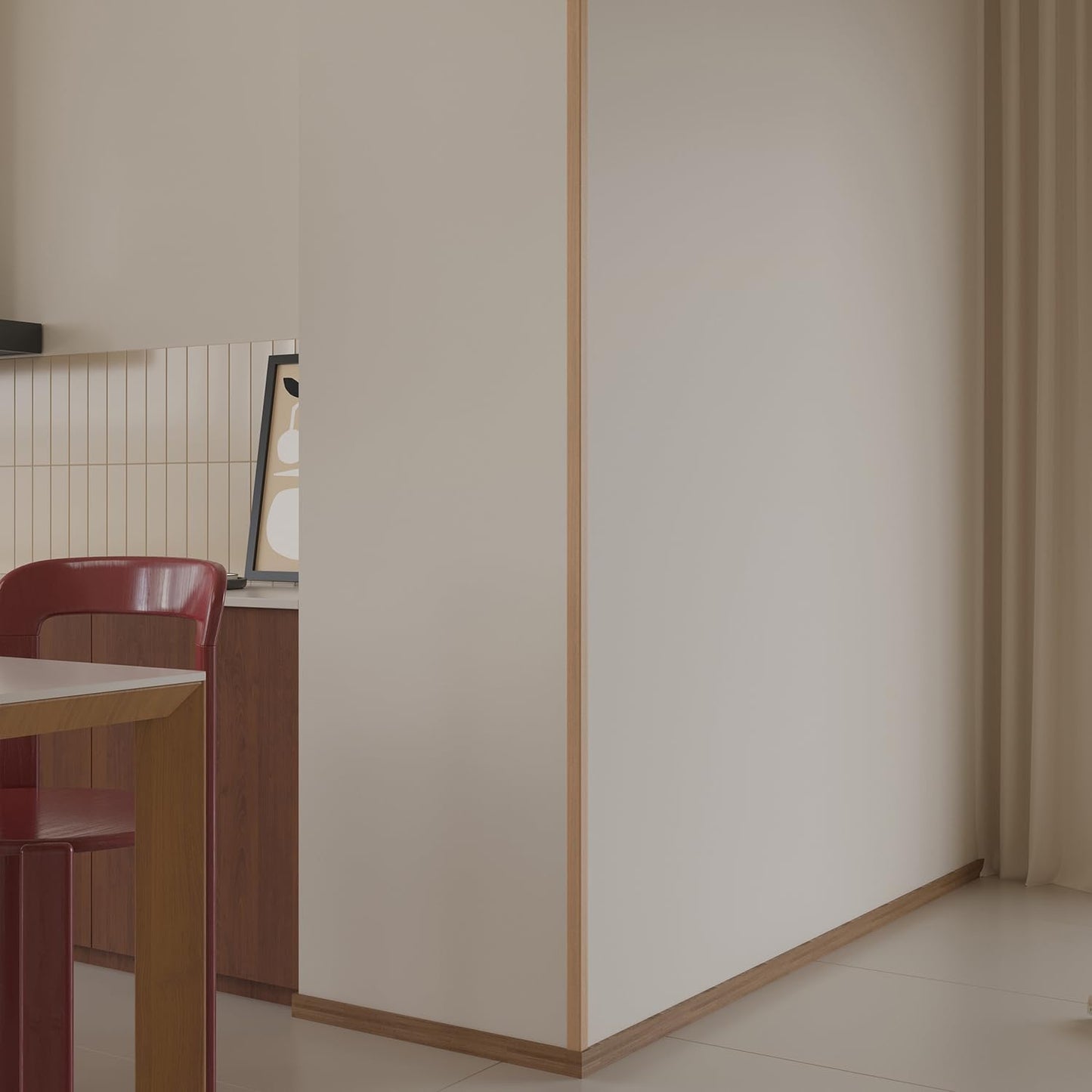 Wall Corner Protector 3PCS 45" Corner Molding Trim Oak Wood Grain Corner Trim Decorative Strips for Door and Window Frames Mirror Edges Ceramic Tiles, and Wooden Wall Edges.