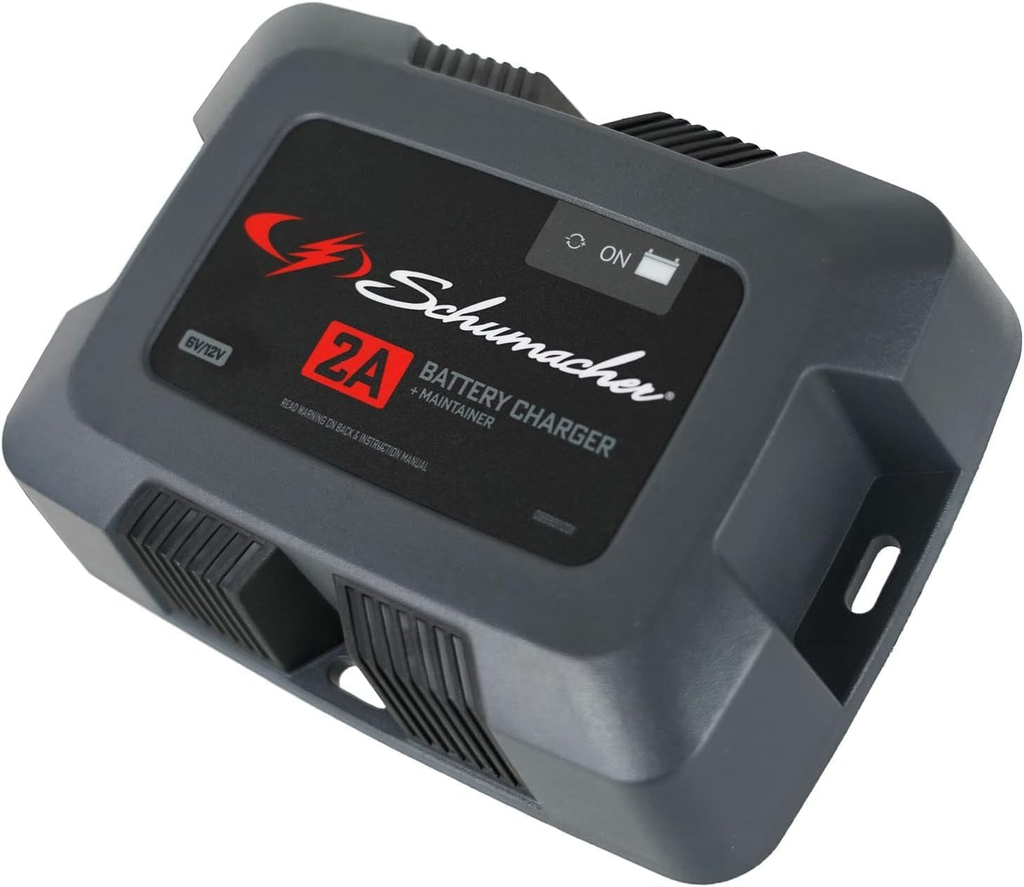 Schumacher Electric Fully Automatic 2A 6V / 12V Battery Charger & Maintainer - Multi-Stage Smart Charging with Quick-Connect Clamps - Car Battery Charger for Motorcycles, Lawn Mowers & More - SC1588