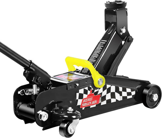 Floor Jack 1.5 Ton (3,000 LBs) Hydraulic Car Jack, Lifting Range from 5.1 Inch to 12.6 Inch, Fits Sedans Automotive Black
