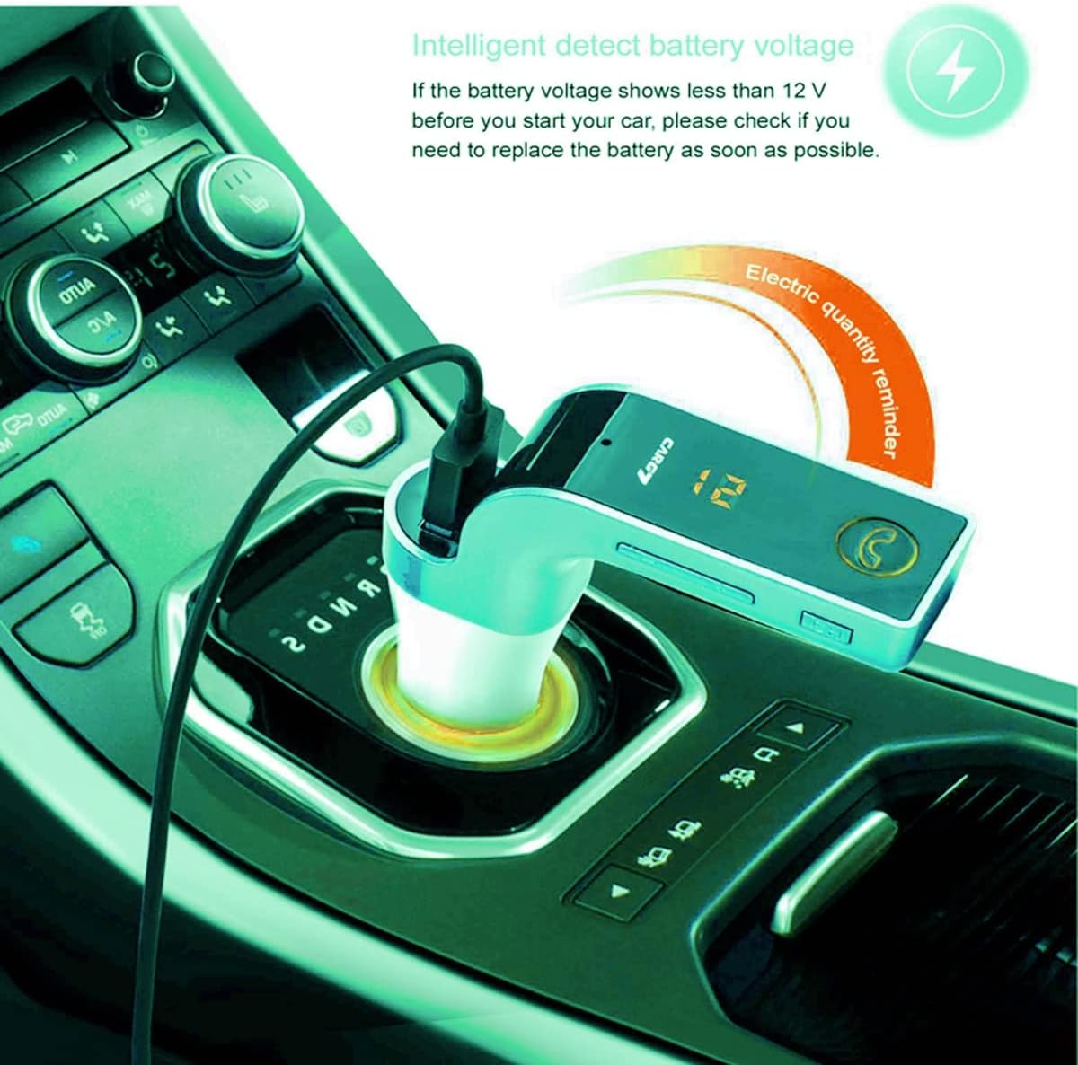 Bluetooth FM Transmitter for car, TIANSHILI Handsfree Bluetooth Receiver Car Kit with Mic/TF Card/USB Drive/AUX Play for iPhone,iPad and Other Android Phones-Silver