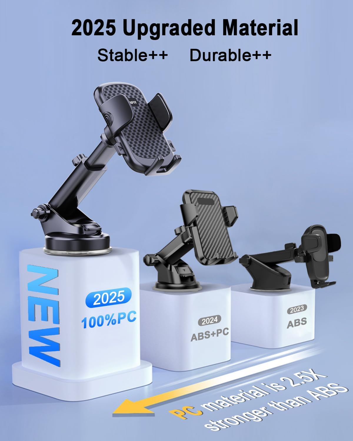 [2025 NEW] Car Phone Holder [Upgraded Strongest Suction & Clip] Cell Phone Mount for Dashboard Windshield Vent,Mobile Stand Base Truck Cradle for iPhone 16 Pro Max 15 14 13 12 Samsung S25 S24 Android