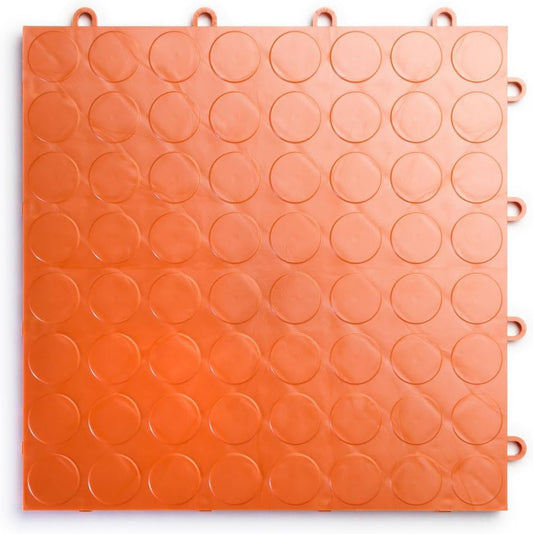 Big Floors RaceDeck CircleTrac, Interlocking Non-Slip Garage Flooring Tile, Durable, Modular, Heavy-Duty Copolymer, Easy Install (Orange, 48 Pack of 12 x 12" Tiles)