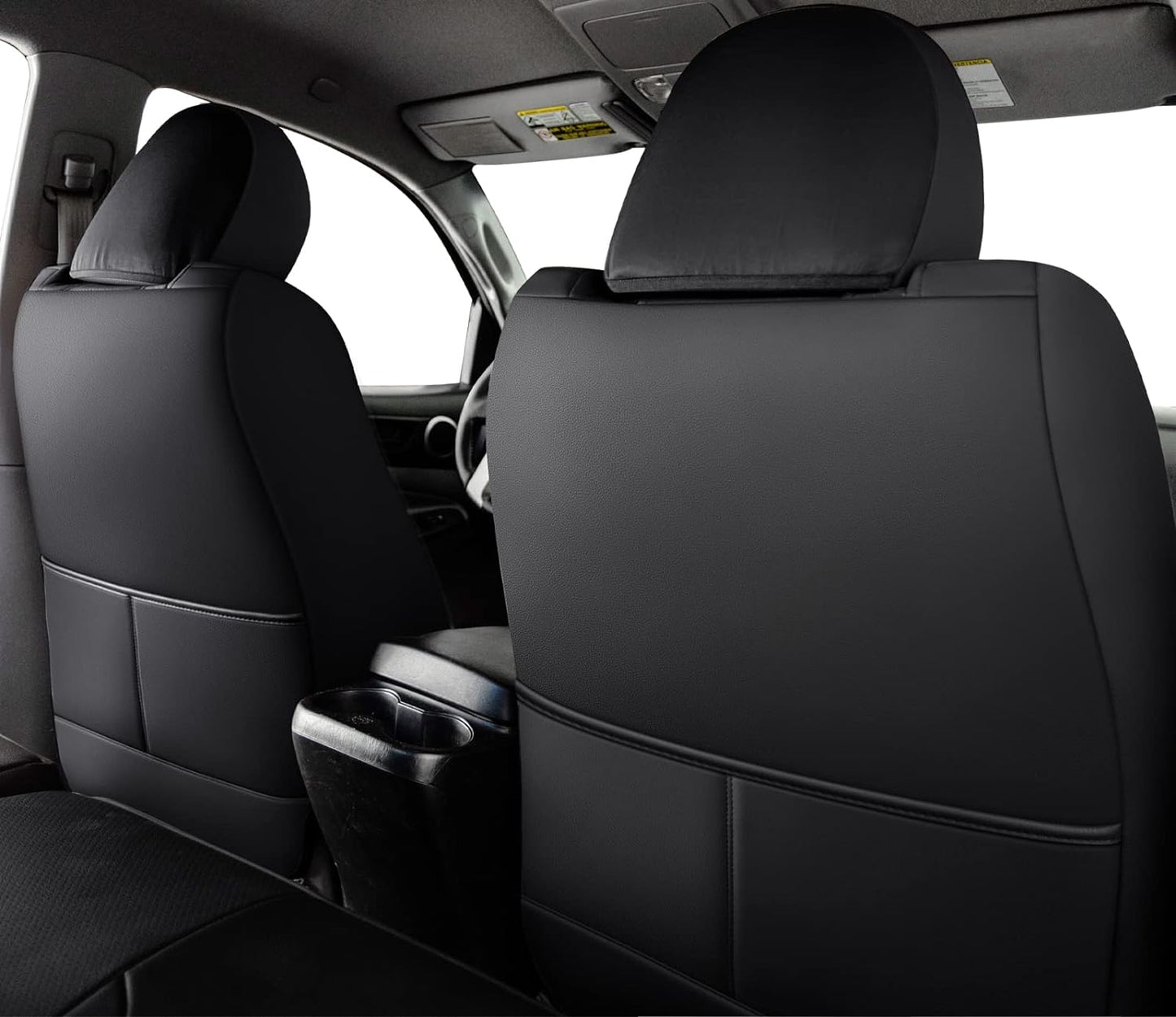 LUCKYMAN CLUB 2005-2015 Tacoma Custom Fit Seat Covers for Crew Cab with Faux Leather (2005-2015 Black & Red)