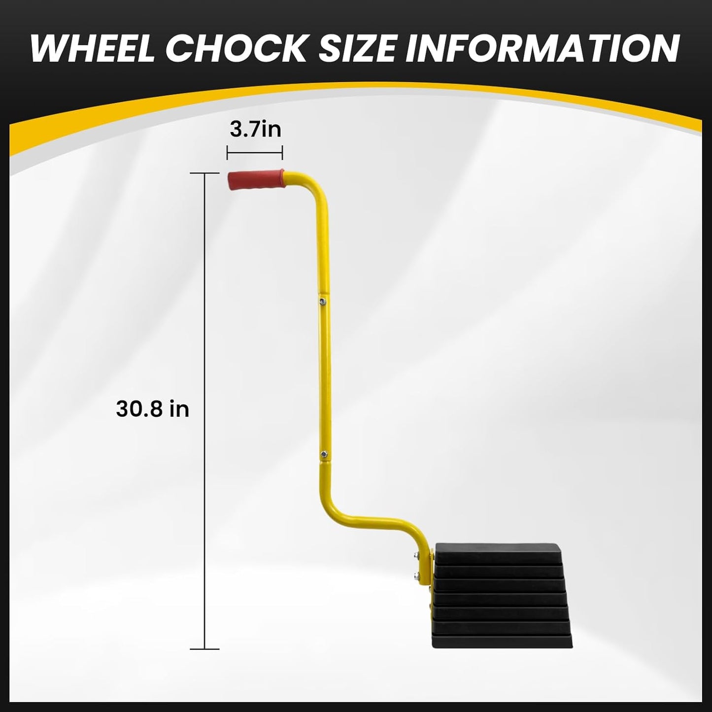 2 Pack Heavy Duty Rubber Wheel Chock with Handle, Sturdy Solid Anti Slip Wheel Stopper for All Weather Use -Trucks, RV, Travel Trailer, Pop Up Camper Accessory, 2 Pcs