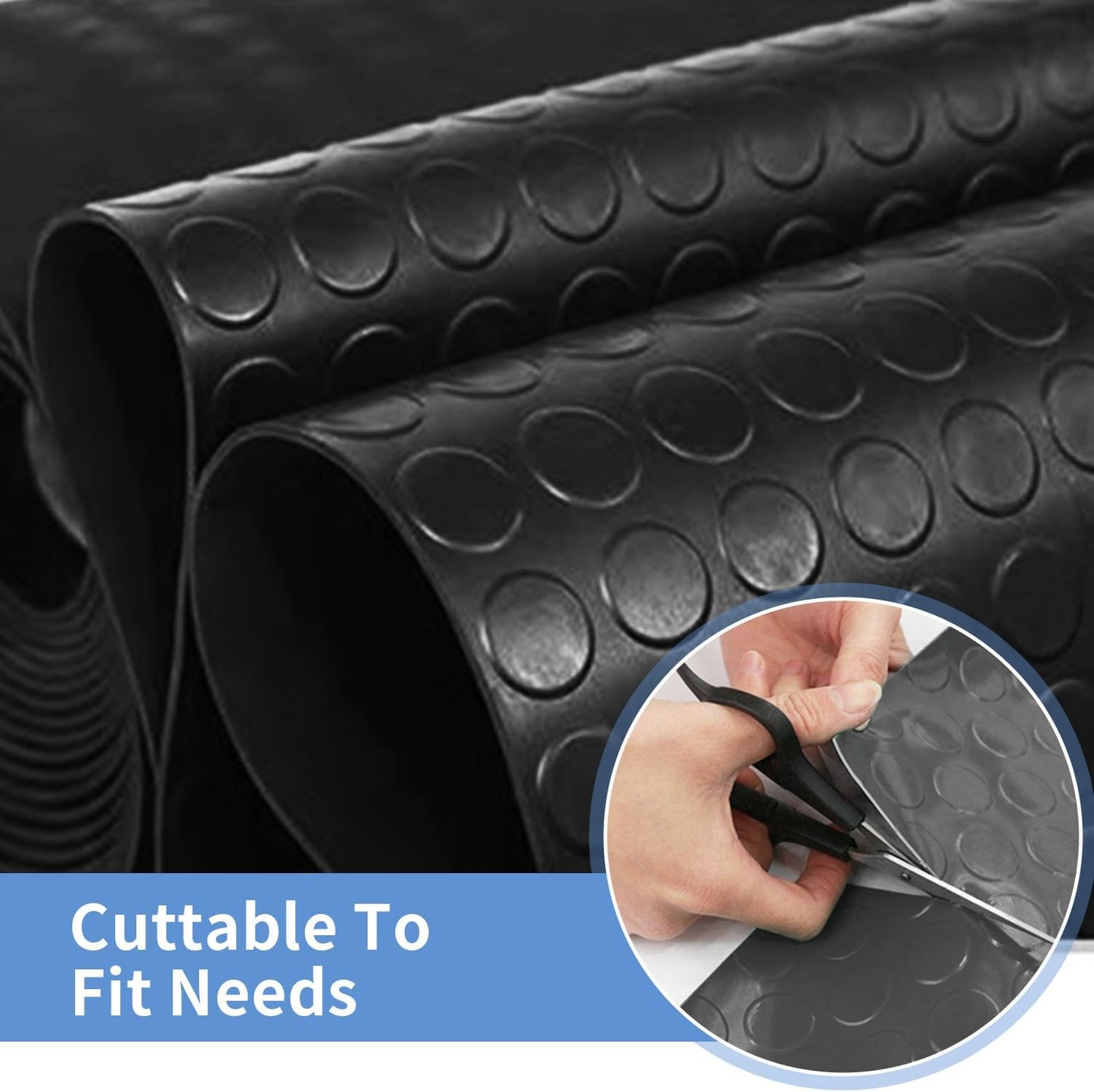 Premium Garage Floor Mat, Commercial Grade Heavy Duty Parking Mat for Garage Floor, Golf Cart Parking, Water/Stain Resistant Floor Runner (Black Coin, 4 x 13 Feet)