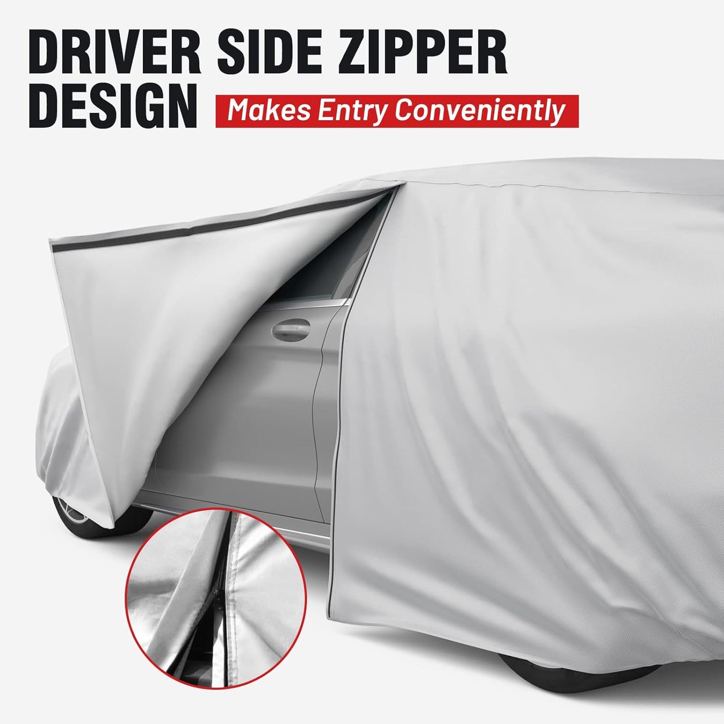 Favoto SUV Car Cover Waterproof - Custom Fit for Jeep Grand Cherokee (1992-2021) All Weather for Automobiles Outdoor with Reflective Stripe Snow Sun Dust UV Protection Full Exterior Cover