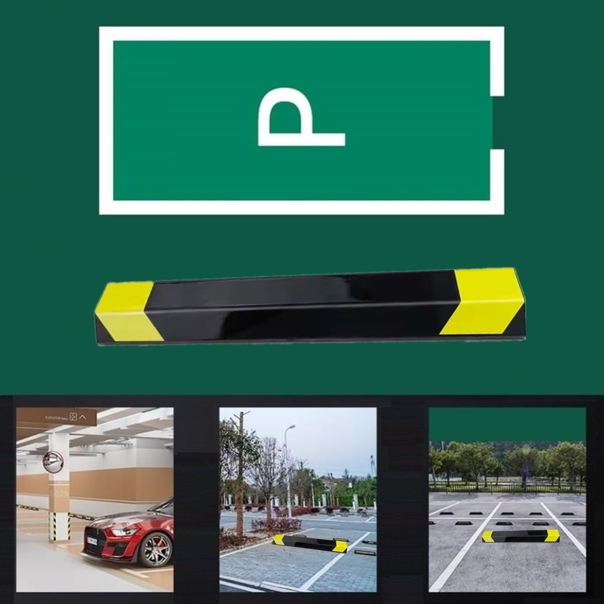 1 Pack 18" Parking Aid for Garage Heavy Duty, Car Parking Stopper for Garage 2 Pack, Parking Aids Protects Car, Parking Stopper Easy to Install (1 Pack 18" L x 1.25" H)