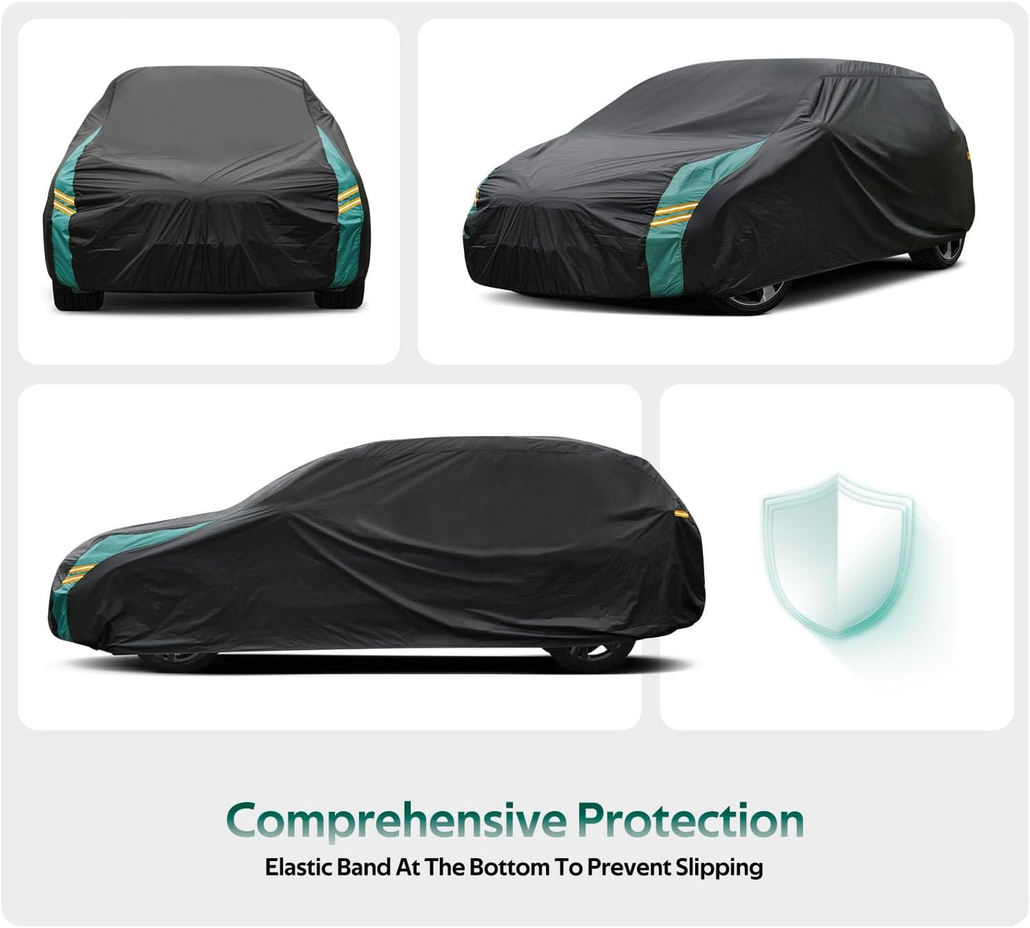 Car Covers for Hatchback Waterproof All Weather, Universal Fit for Mini Cooper, Toyota Yaris, Kia Rio, Mirage, Ford Fiesta, Rain Winter Sun Protection. (Length: 143"-163")