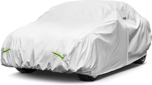 YOLENY Car Cover Waterproof All Weather Full Exterior Covers with Zipper,Universal Fit SedanToyota 86/Supra,Nissan 370Z/350Z,Audi A3,Kia Spectra,Acura Integra,Dodge Viper etc.(UP to 171 inch)