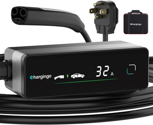 Level 1-2 Tesla Charger (32A,240V,NEMA 14-50P) with 25FT Charging Cable,ETL & FCC Listed,Home/Outdoor Portable Tesla Charger for All Tesla Models 3/Y/S/X/Cybertruck,Timing Delay