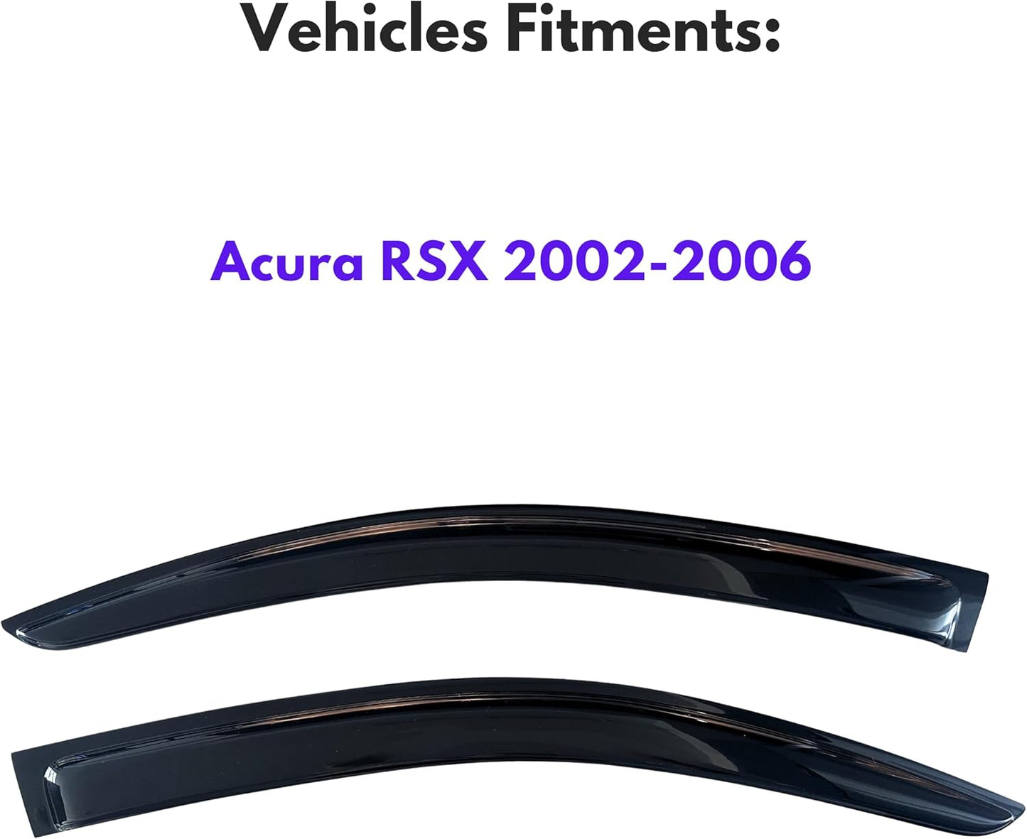 KPY Window Visor Compatible with Acura RSX 2002-2006, 2PC Rain Guard Side Window Vent Deflectors Tape-On Style, 2002 2003 2004 2005 2006