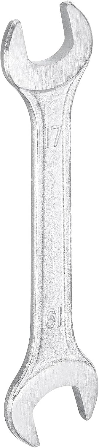 HARFINGTON Double Open End Wrench 17mm x 19mm Metric 15 Degree Offset Angle Small Flat Head Wrench Galvanizing Open Ended Spanner for Automotive Repair Furniture Assembly