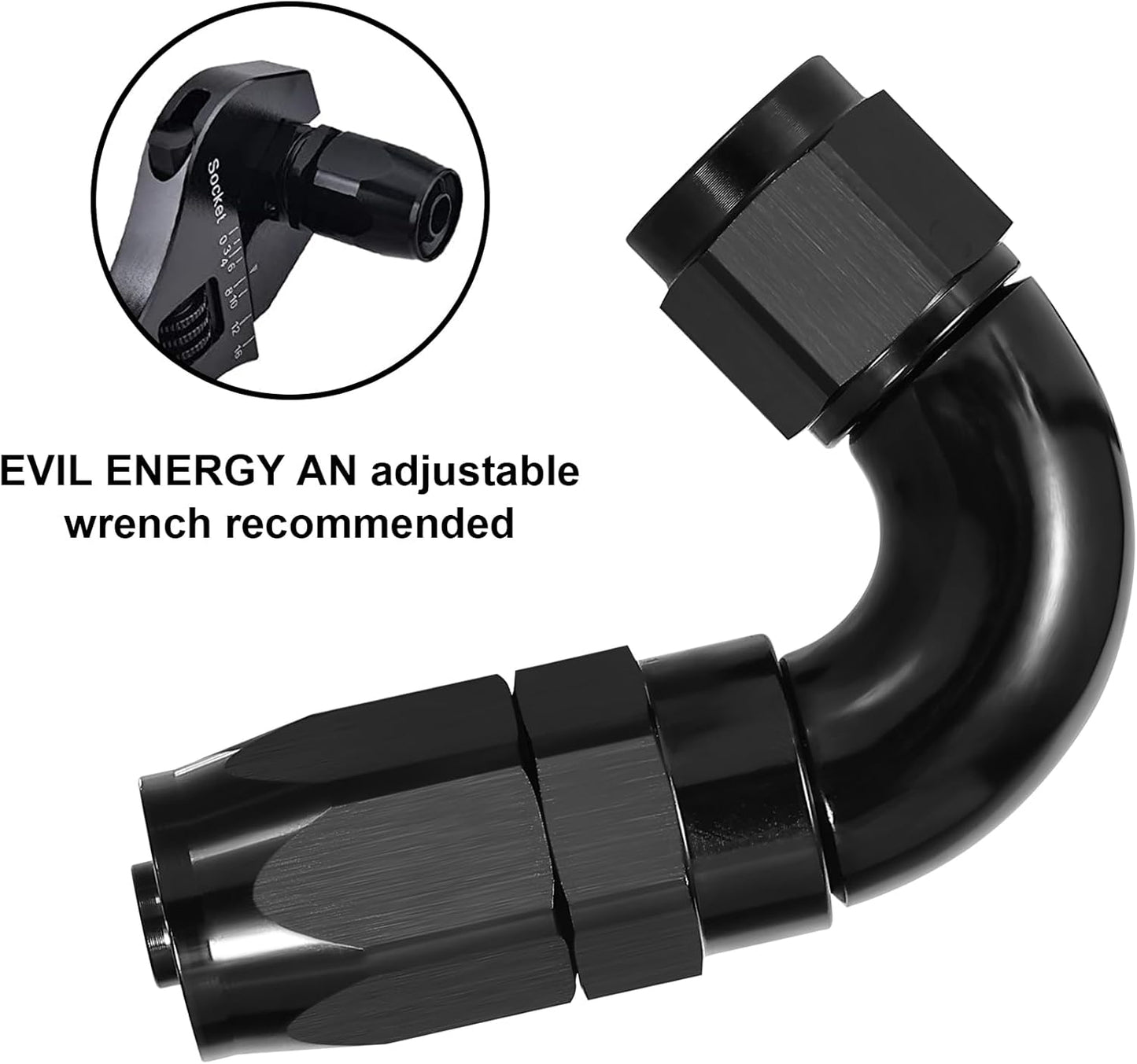 EVIL ENERGY 6AN 120 Degree One Piece Full Flow Hose End Fitting Swivel For CPE Braided Hose