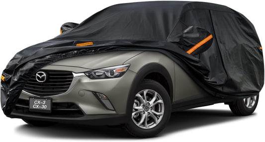 Kayme 7 Layers SUV Car Cover Custom Fit for Mazda CX-30 CX-3 CX 30 CX 3 (2019-2025) Waterproof All Weather for Automobiles, Outdoor Full Cover Rain Sun UV Protection.Black