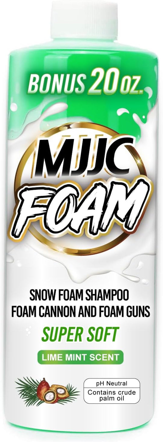 MJJC Foam Ultimate Snow Foam Car Wash Soap Specialized Car Shampoo for Foam Cannon and Pressure Washer, Safe for Cars (pH Neutral, 10x Concentrated) lime mint scent (20 oz)