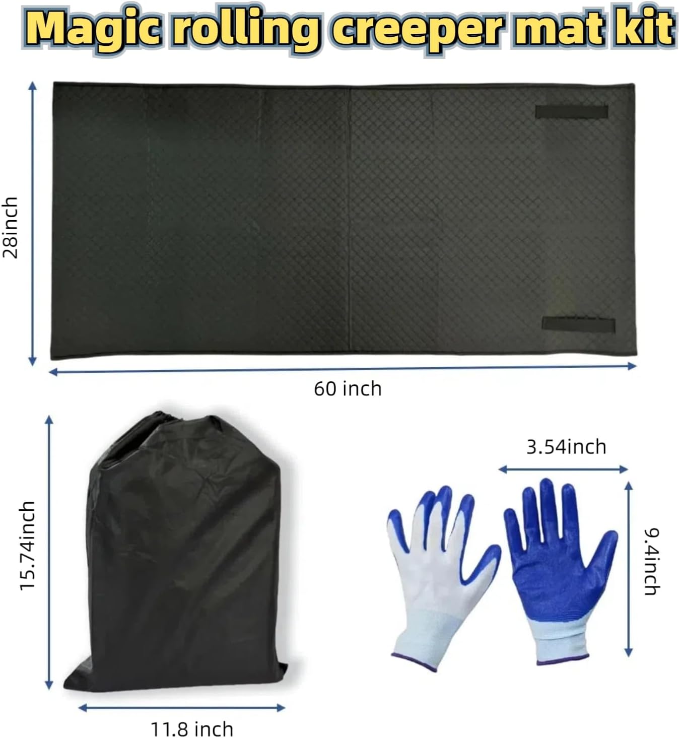 Magical Rolling Creeper Mat Car Repair Garage Mat 60"X28",Made Available for Self-Driving Tour、Long-Haul Truck for Working On The Ground Working Excellent auto Mechanic Repair mat