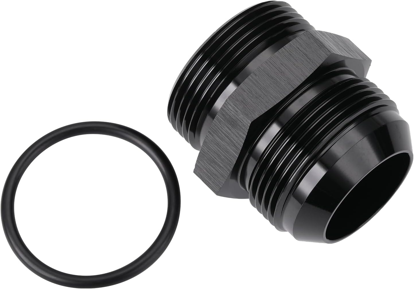 20AN Male Flare to 20AN ORB O-ring Boss Fuel Pump Rail Adapter Fitting Aluminum Black