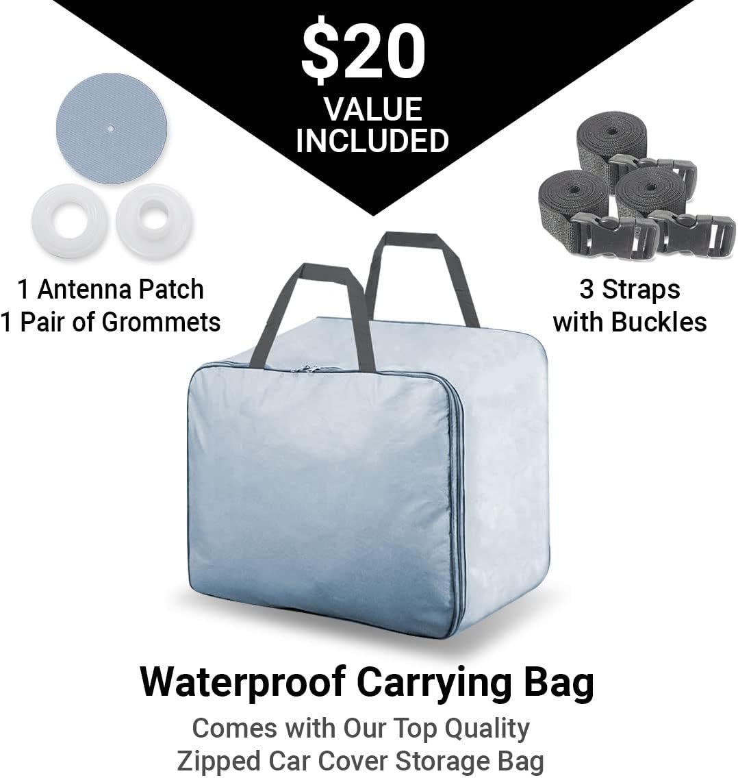 iCarCover Premium Car Cover for 1950-1953 Buick Super 4-Door Heavy Duty Waterproof All-Weather Automobiles Custom Fit Indoor Outdoor UV Snow Protection Covers with Straps and Bag