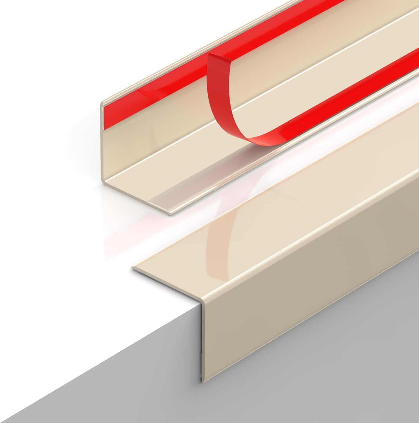 2PCS Wall Corner Protectors Guards - Self Adhesive Corner Protector & Corner Guards for Walls Edge Protection, Easy to Apply - No Tools Needed(Beige, 39.37"x1.18")