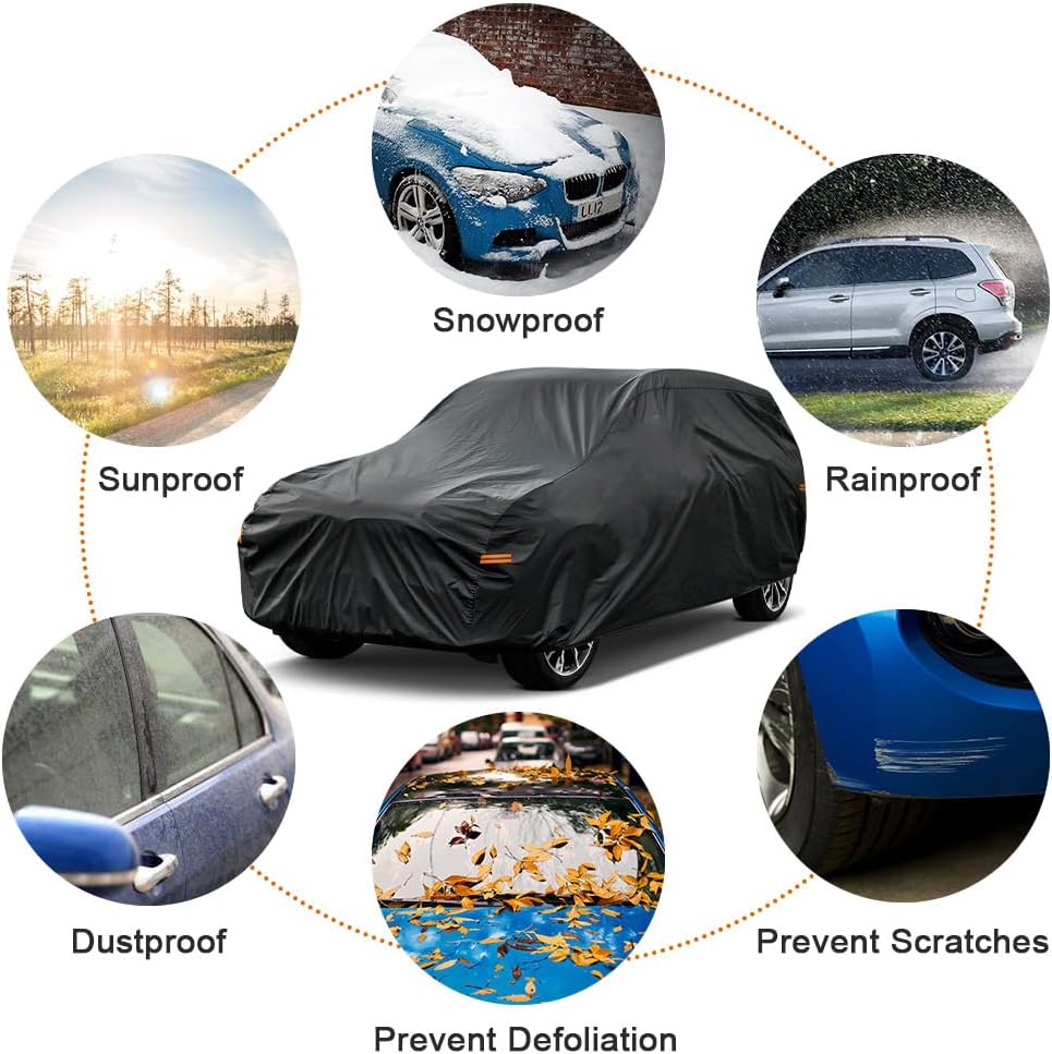 Kayme 7 Layers SUV Car Cover Custom Fit for Chevrolet Chevy Traverse (2009-2025) Waterproof All Weather for Automobiles, Outdoor Full Cover Rain Sun UV Protection.