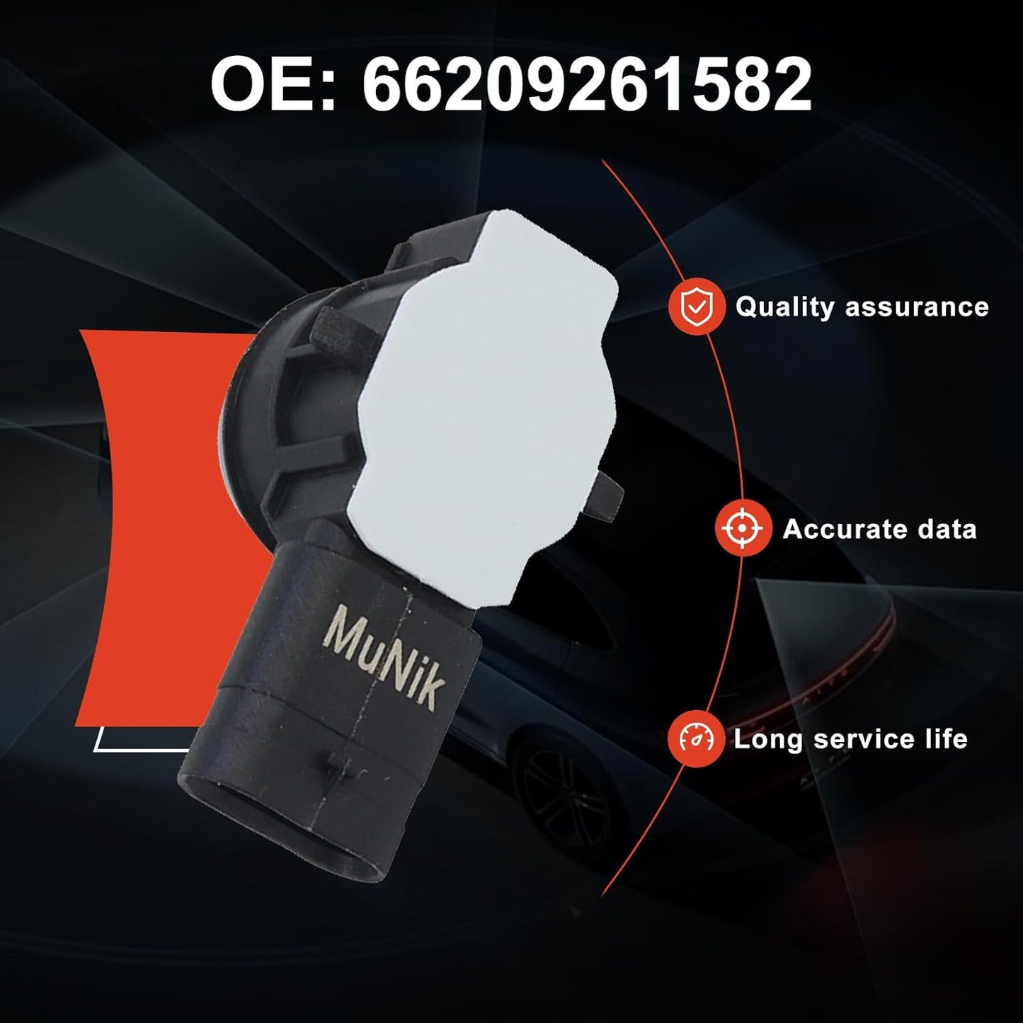 2 PCS 66209261582 Car PDC Parking Sensor Bumper Parking Sensor for 2011-2021 BMW F20 F21 F22 F30 F31 F32 F33 320i 325i 328i 335i 428i 435i Replace# 66209261588 66209261589 66209261590 66209261591