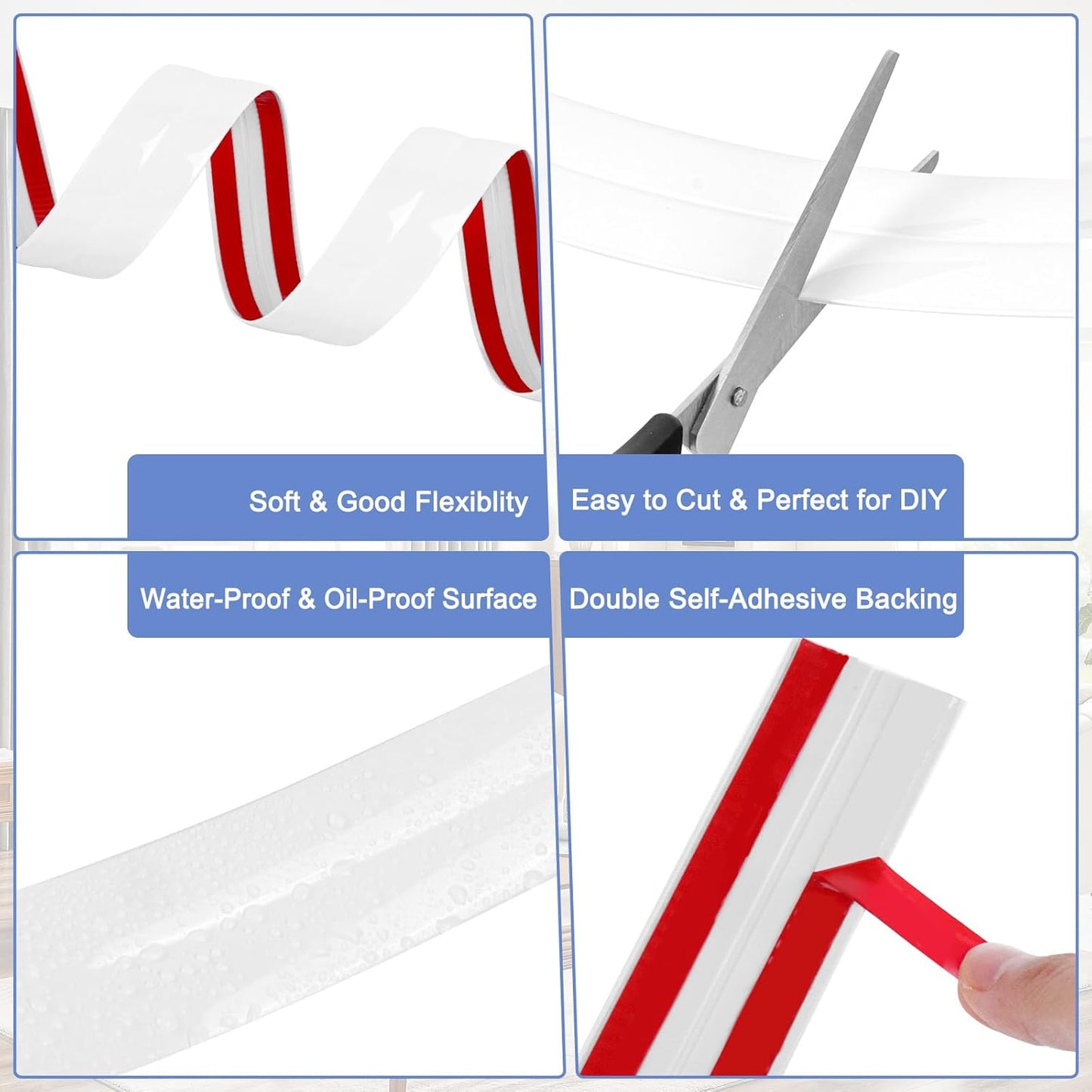 Wall Corner Protector Moulding Trim Peel and Stick Wall Corner Guards Trim Flexible Self Adhesive Edge Protector Moulding, 2.4 in x 10 Ft, White