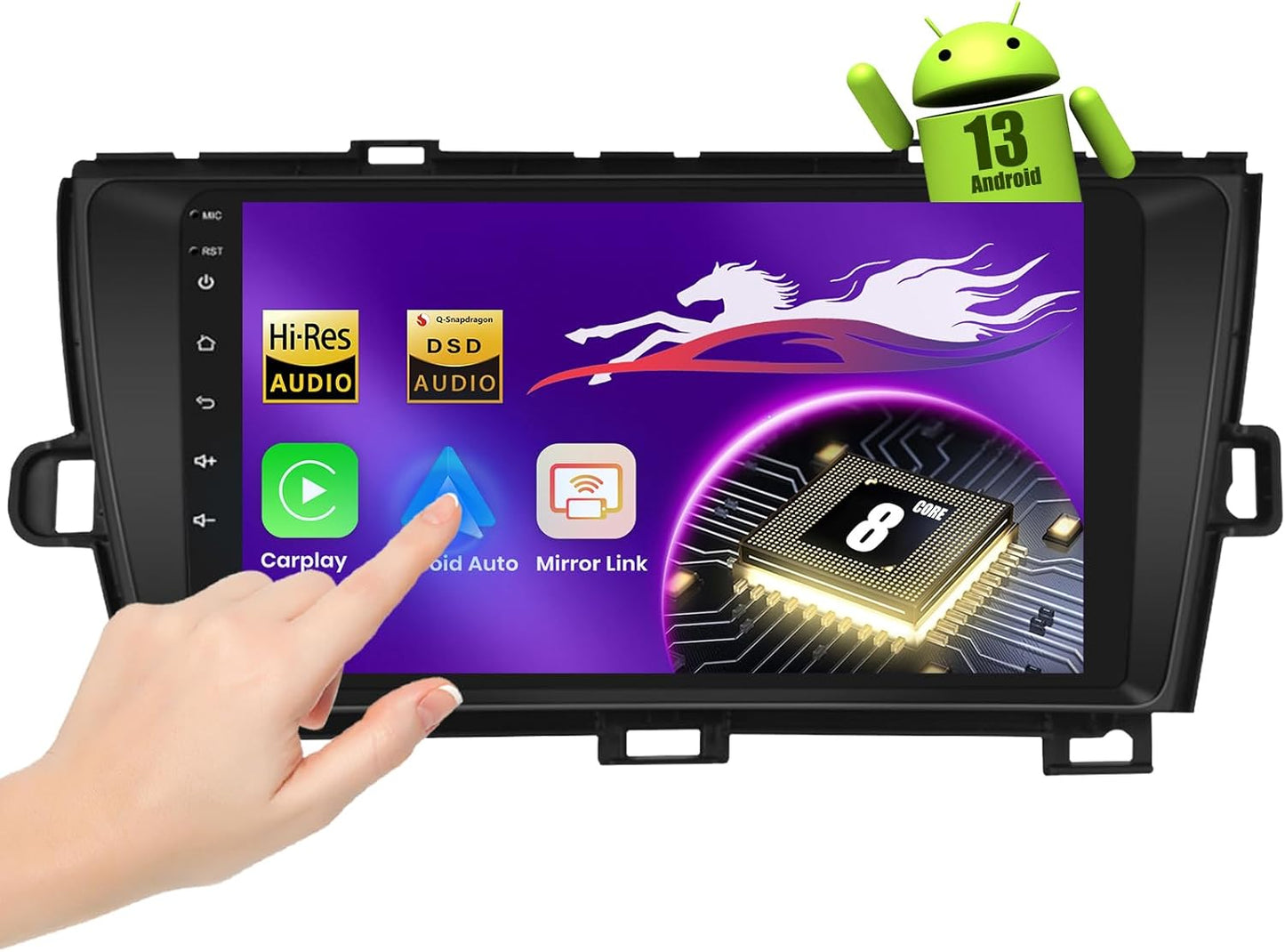 Wireless Carplay Car Stereo for Toyota Prius 2010-2015 with JBL with 9-Inch Touchscreen, [Qualcomm 8-core 4+64GB] Upriding Android 13 Car Radio Android Auto BT5.1/DSP/Hi-Res Audio/WiFi/SWC/GPS/OTA