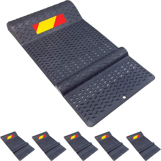 Electriduct Pack of 6 Plastic Parking Mat Guides for Garage Vehicles, Antiskid Car Safety Park Aid - Gray