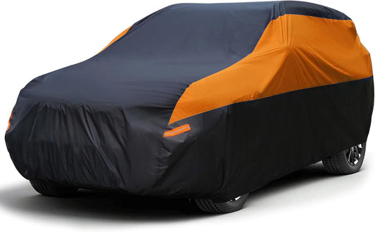 SUV Car Cover Waterproof All Weather,Cover Full Exterior Cover Windproof Outdoor Full Car Cover UV/Snow/Hail/Dust Protection Fit SUV Jeep-Length 182" to 190"