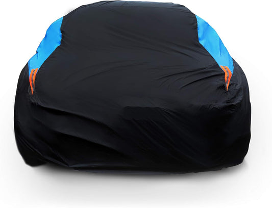 MORNYRAY Waterproof Car Cover All Weather Snowproof UV Protection Windproof Outdoor Full car Cover, Universal Fit for Sedan (Fit Sedan Length 186-193 inch)