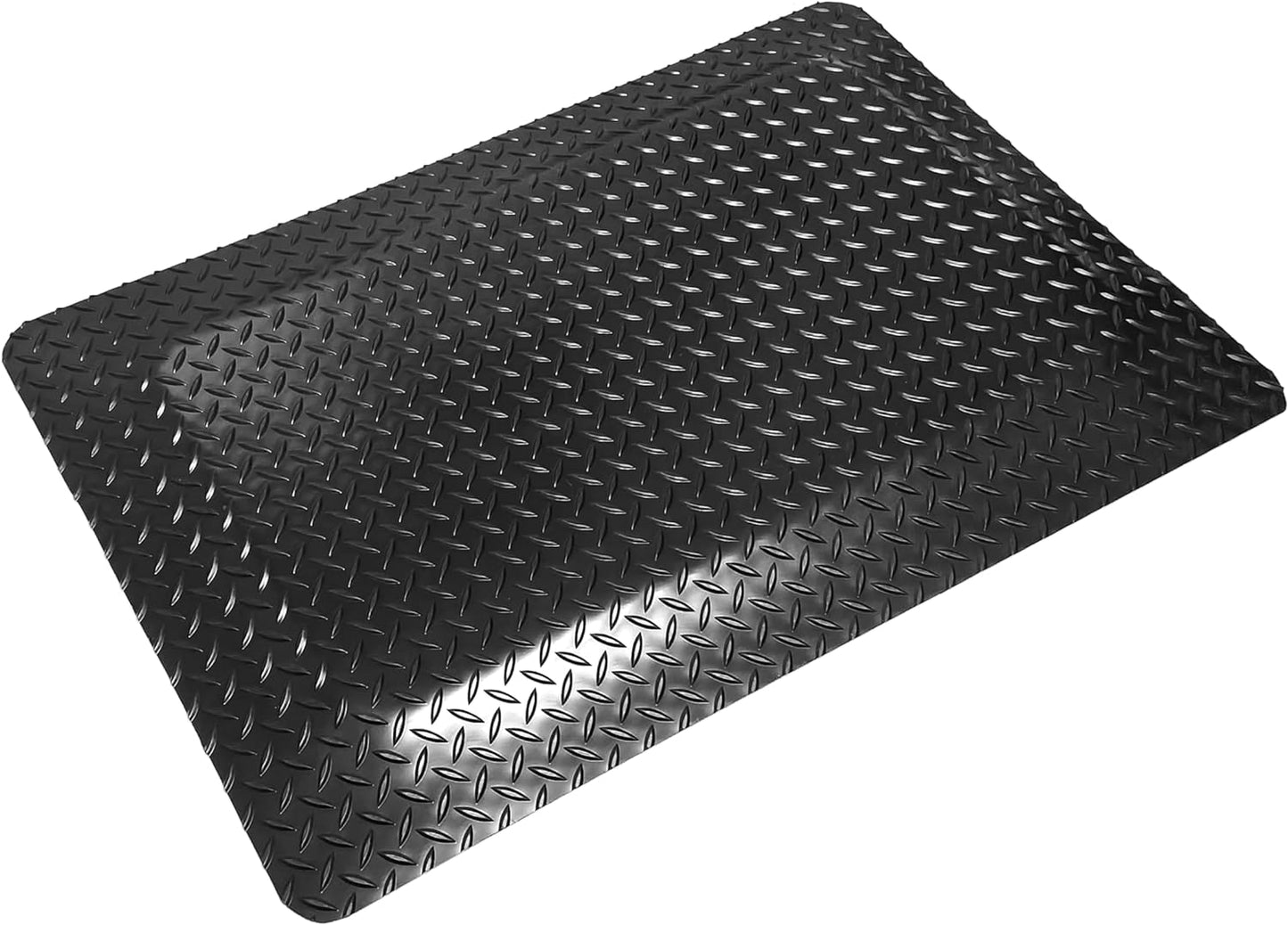 Rhino Mats, American Classic Diamond Anti-Fatigue Mats, Industrial Ergonomic Comfort Standing Mat for Work, Home, Garage, Office, Kitchen or Anywhere (Black 9/16" Thick, 4 FT. x 22 FT.)