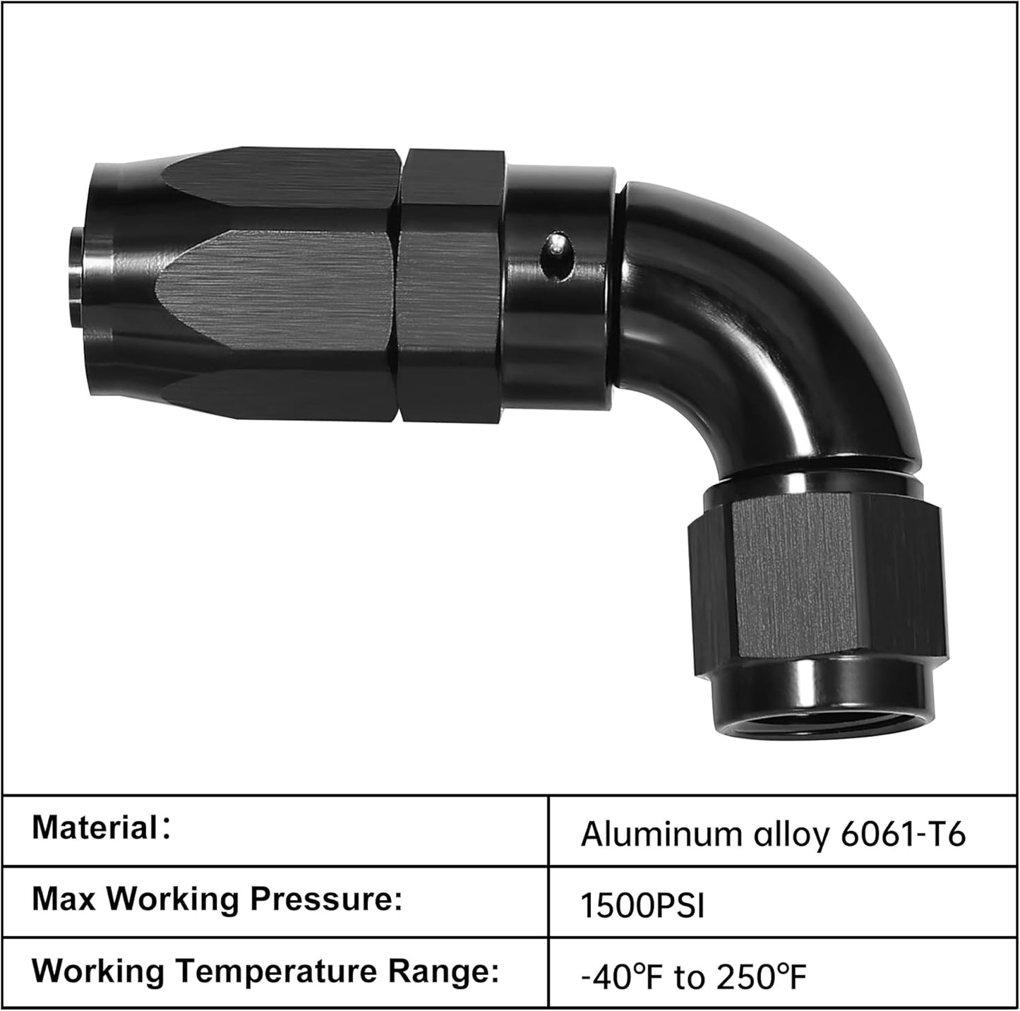 EVIL ENERGY 12AN 90 Degree One Piece Full Flow Hose End Fitting Swivel For CPE Braided Hose