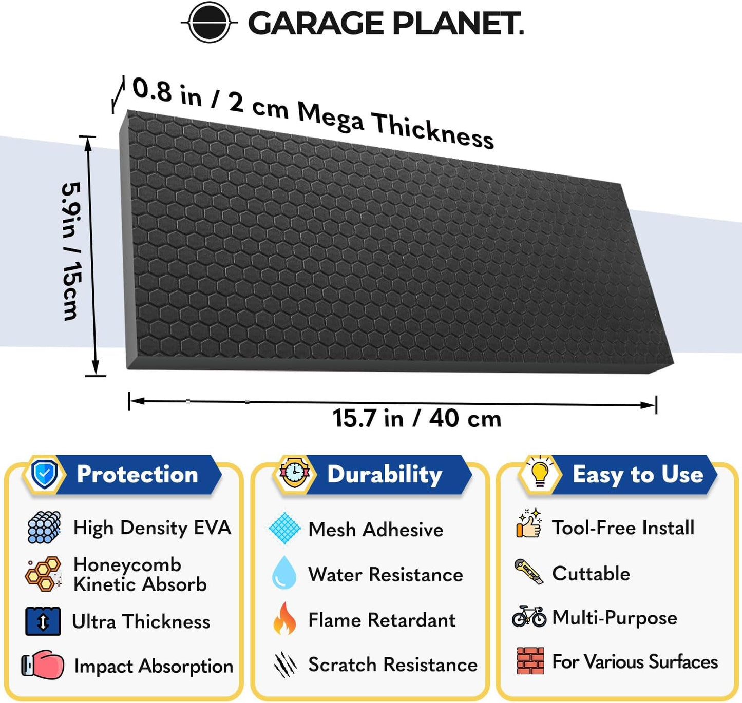 M2 Garage Wall Protector Car Door Wall Protector, Tool-Free, Designed in Australia (Black, 2 Pack)