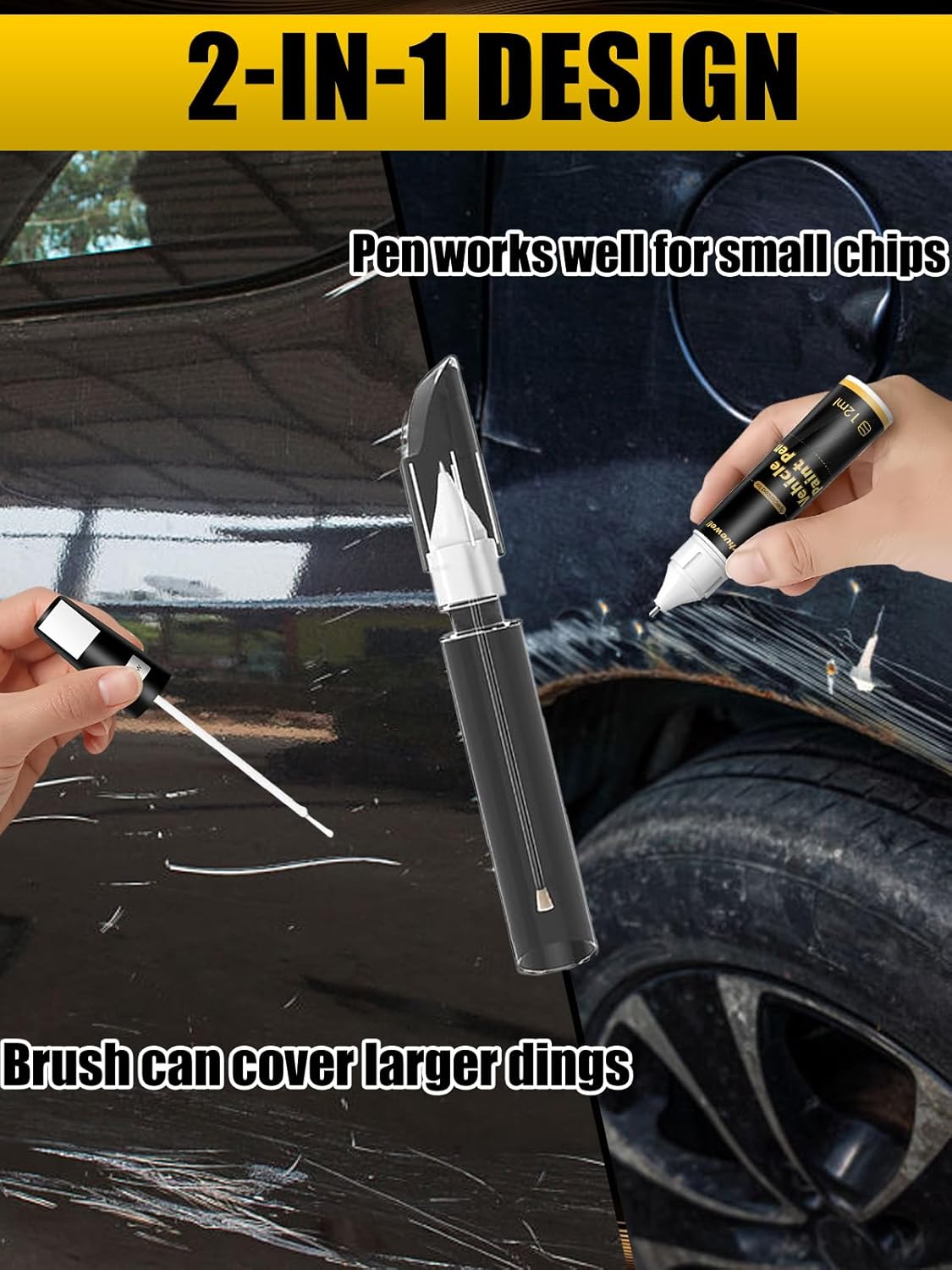 (LS9R/2Y) Glacier White Metallic Touch Up Paint Compatible with Audi, Exact Match Car Paint Pen Automotive Scratch Repair Remover Kit Quick & Easy Solution for Vehicle Chips and Nicks