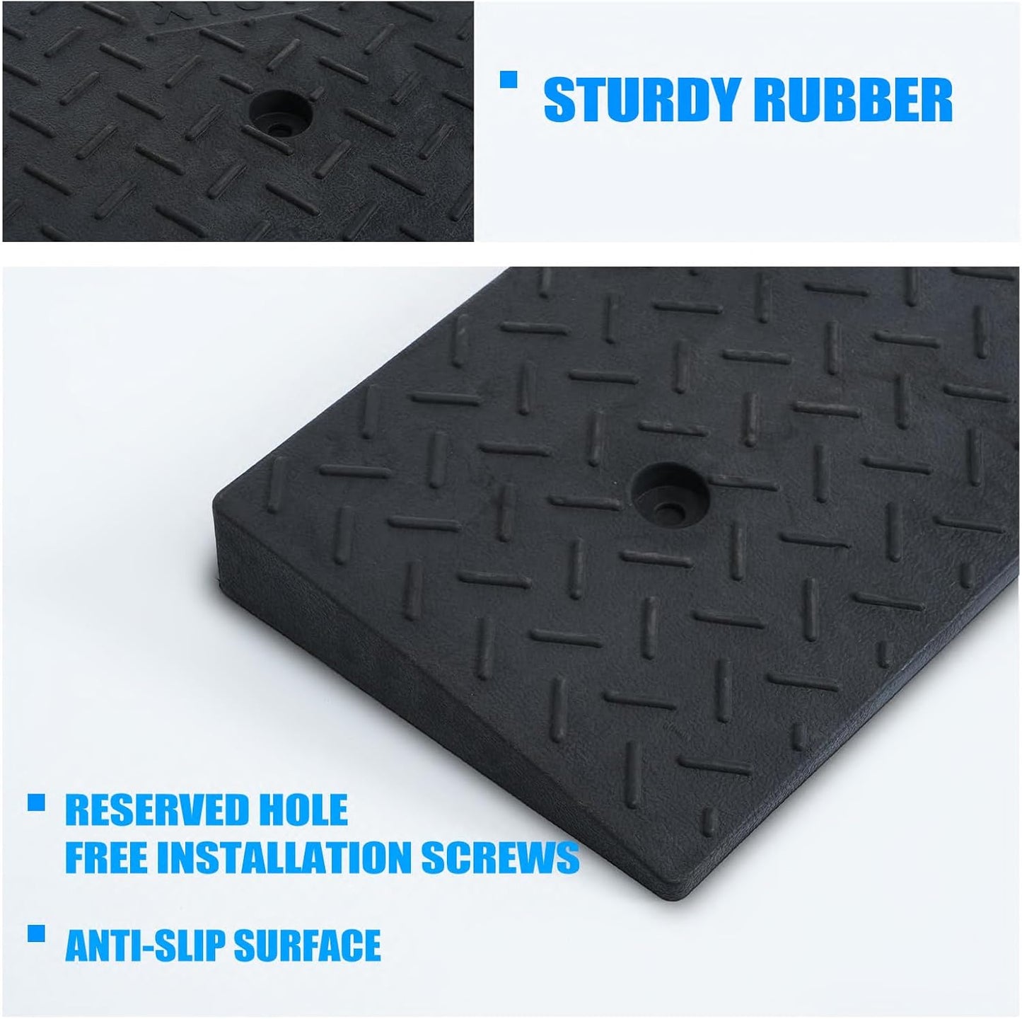 2 Pack 3.1'' Rise Rubber Curb Ramp Heavy Duty Loading Rubber Curb Ramps 3 Tons Driveway Ramp Car Slope Ramp for Loading Dock Bike Vehicle Warehouse Sidewalk Wheelchair (3.1" H)