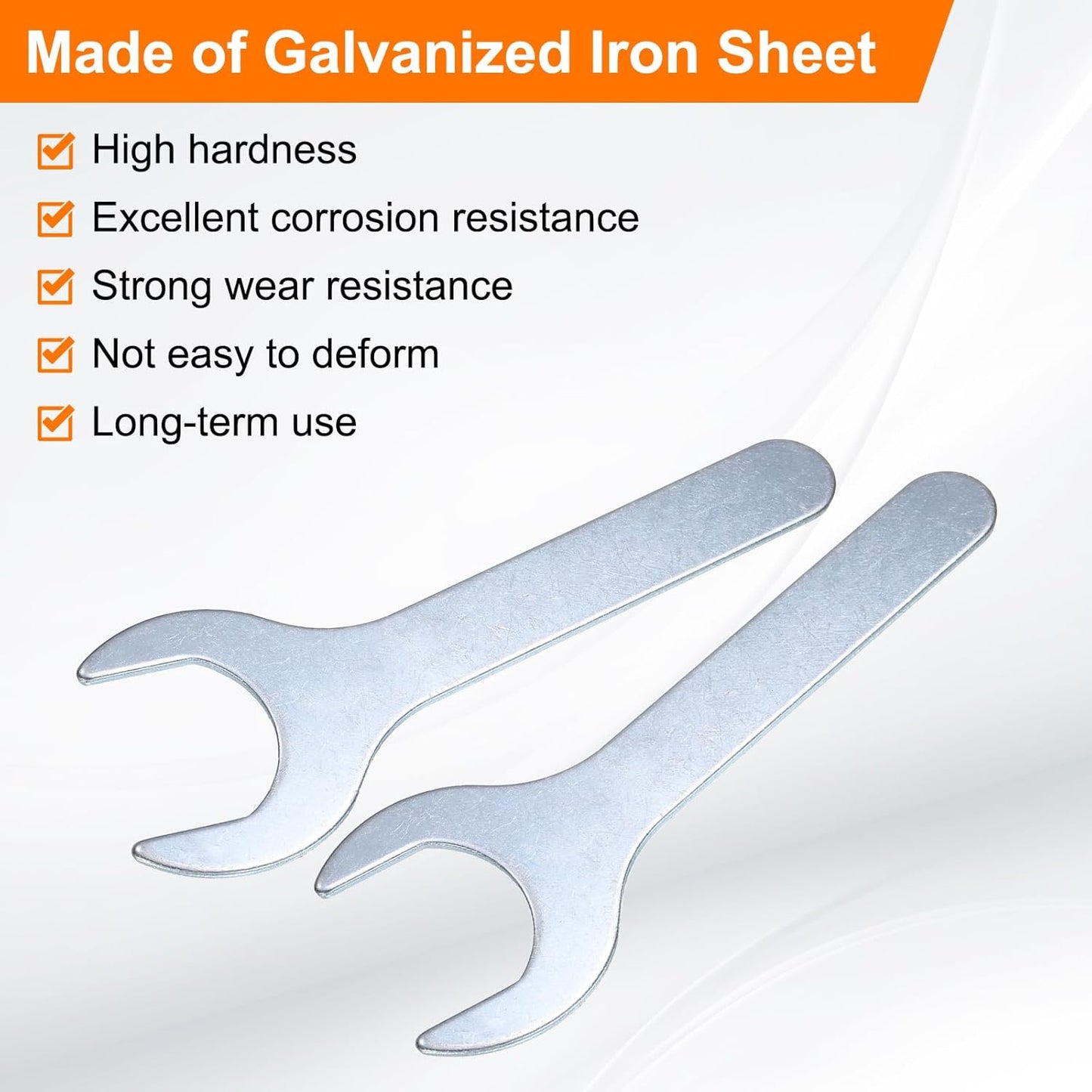 HARFINGTON 10pcs Small Open End Wrench 30x138x2.2mm Metric U-Shaped Single Open Ended Spanner Super Thin Flat Head Galvanizing Wrench for Automotive Repair Furniture Assembly