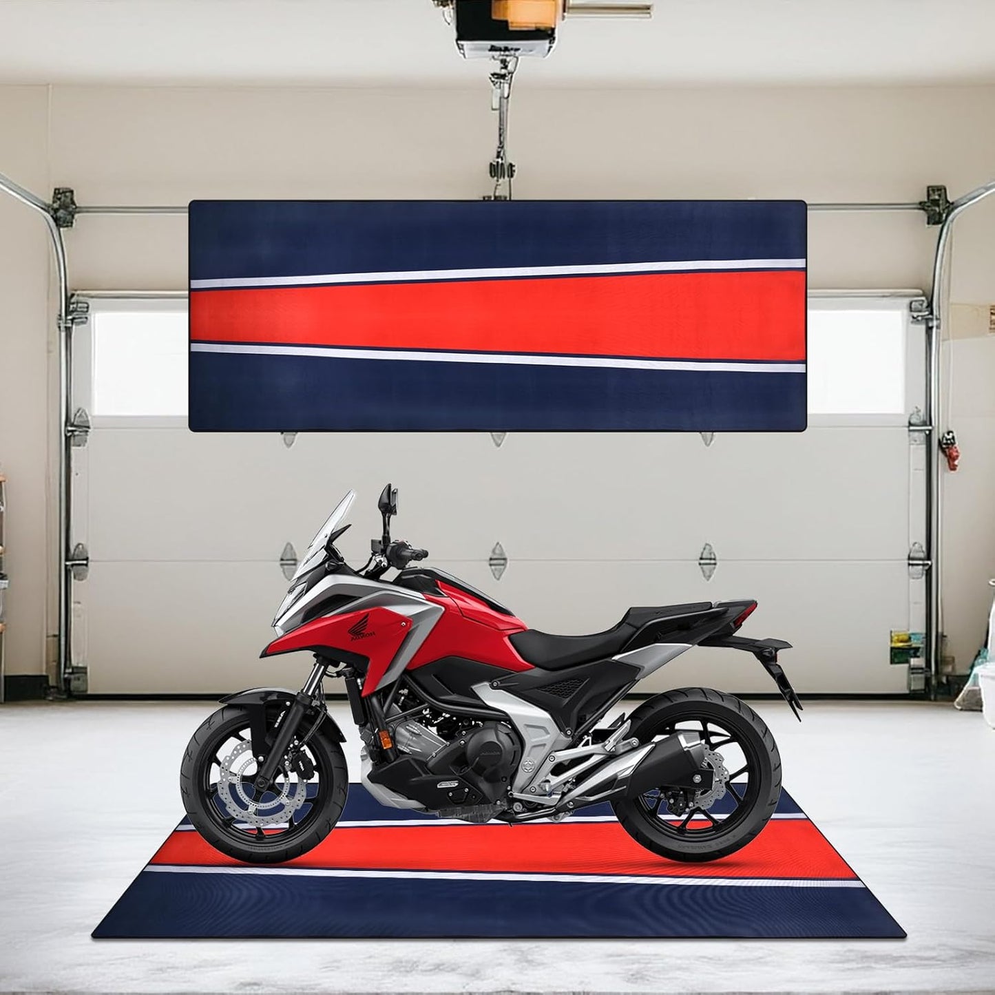 Motorcycle Mat, 78" L x 31" W Motorcycle Garage Mat Waterproof, Non-Slip, Heavy-Duty Surface for Display Decoration, ATVs & Workshop Use – Easy to Clean & Reusable