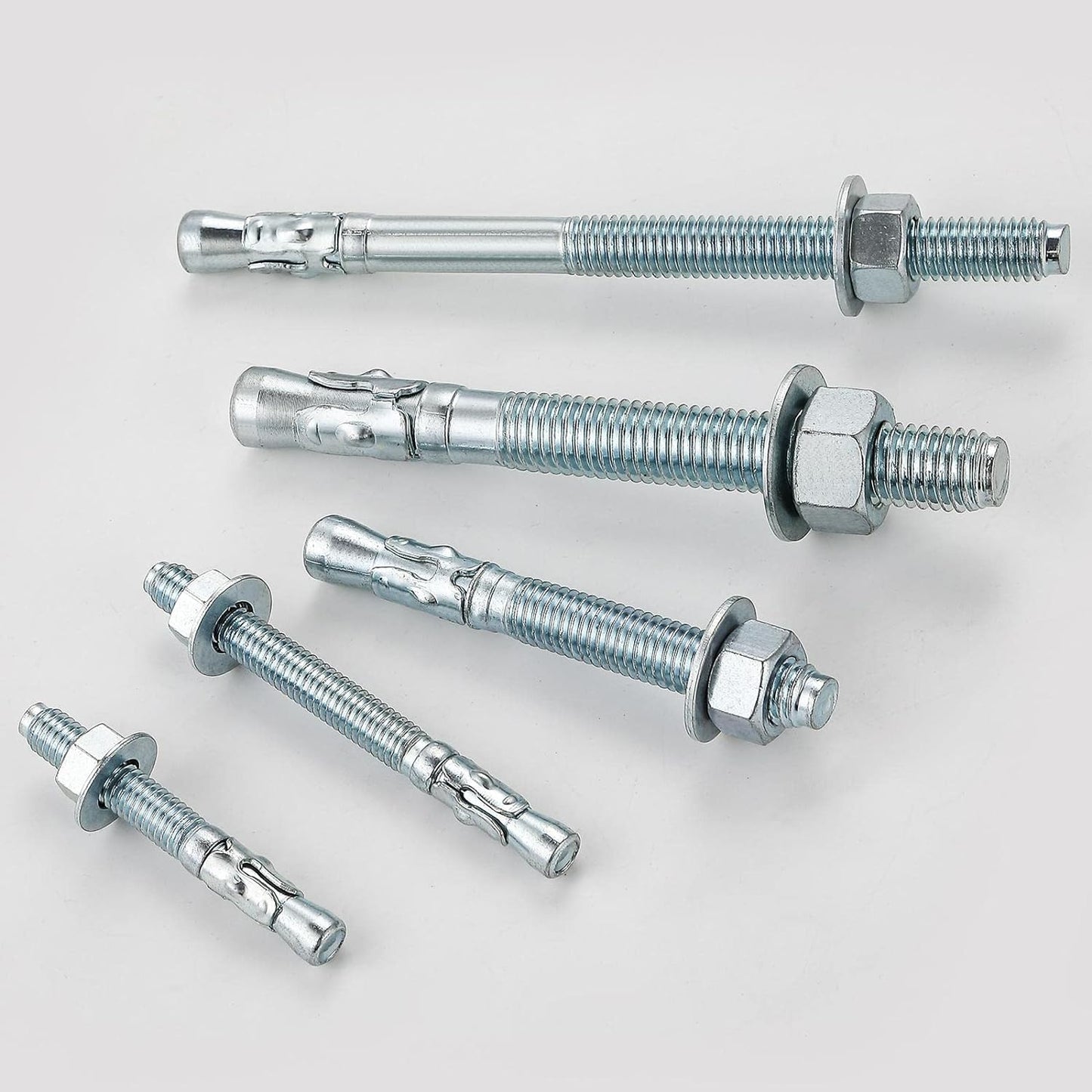 3/4x5-1/2 10Pcs Inch Standard Fasteners for Heavy-Duty Zinc Wedge Anchors for Cement and Concrete