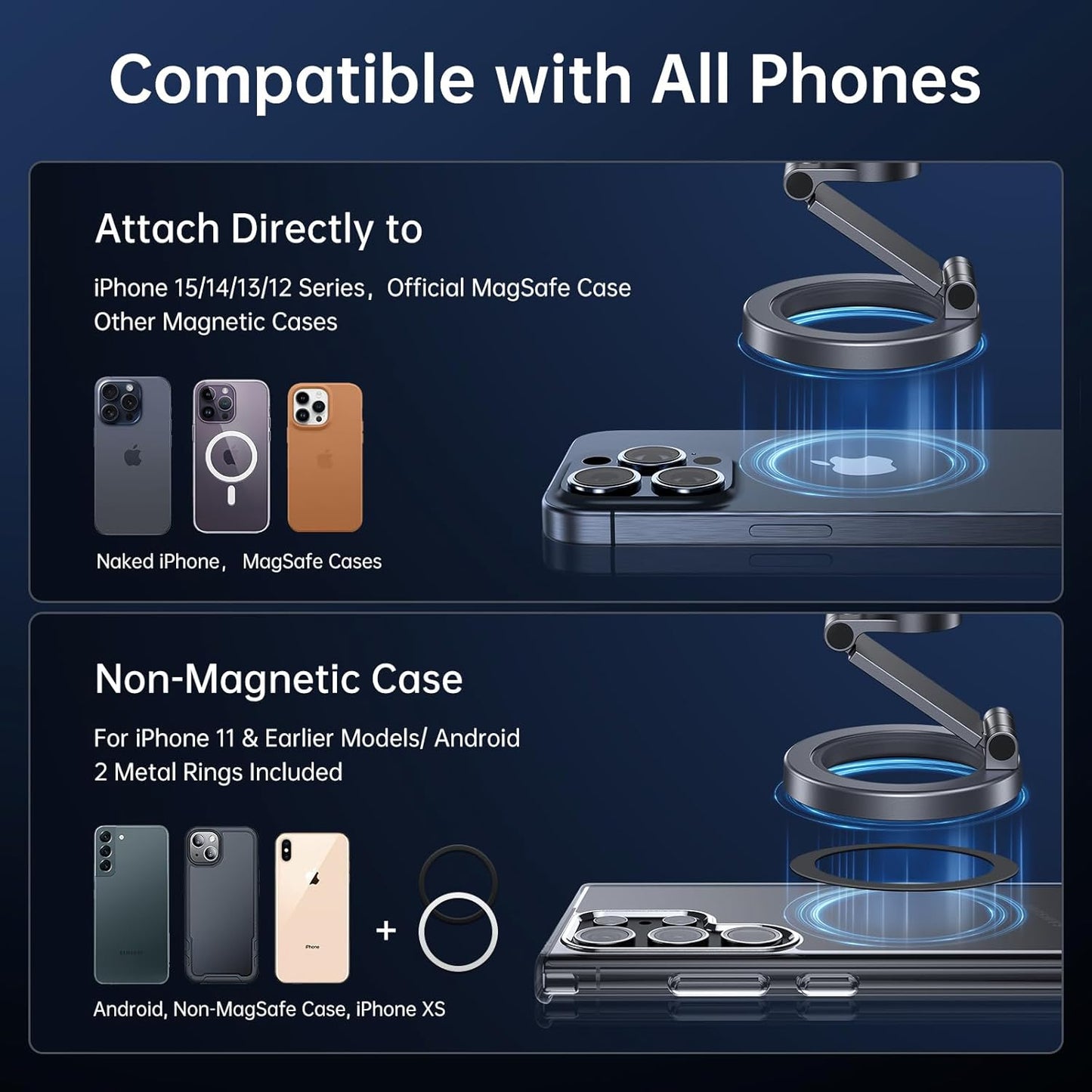 SYNCWIRE for Magsafe Car Mount Vent - Magnetic Phone Holder for Car [3D Long Arm | Flexible Rotation | Strong Magnets] Air Vent Car Phone Mount for iPhone 16 15 14 13 12 Pro Max Plus Mini Mag Safe