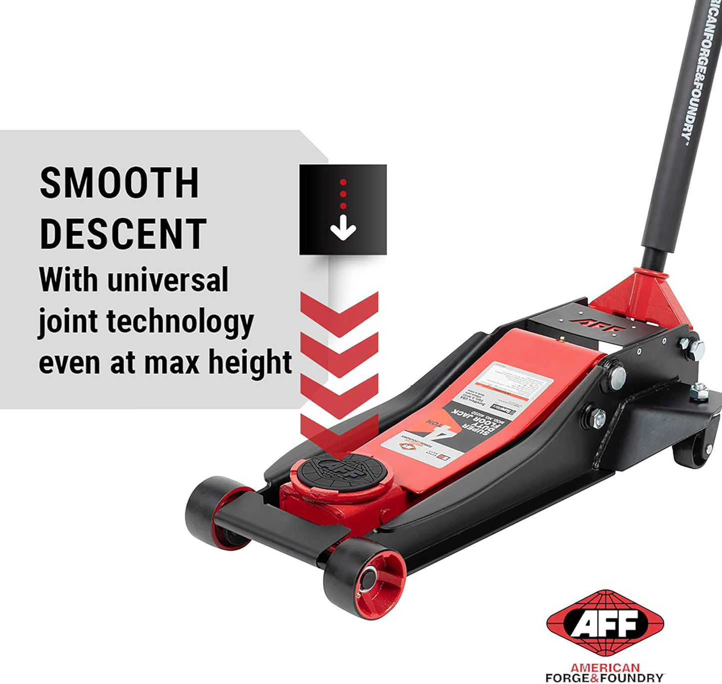 AFF 4 Ton Floor Jack - Low Profile Car Jack with Lightning Lift Hydraulic - Super Duty