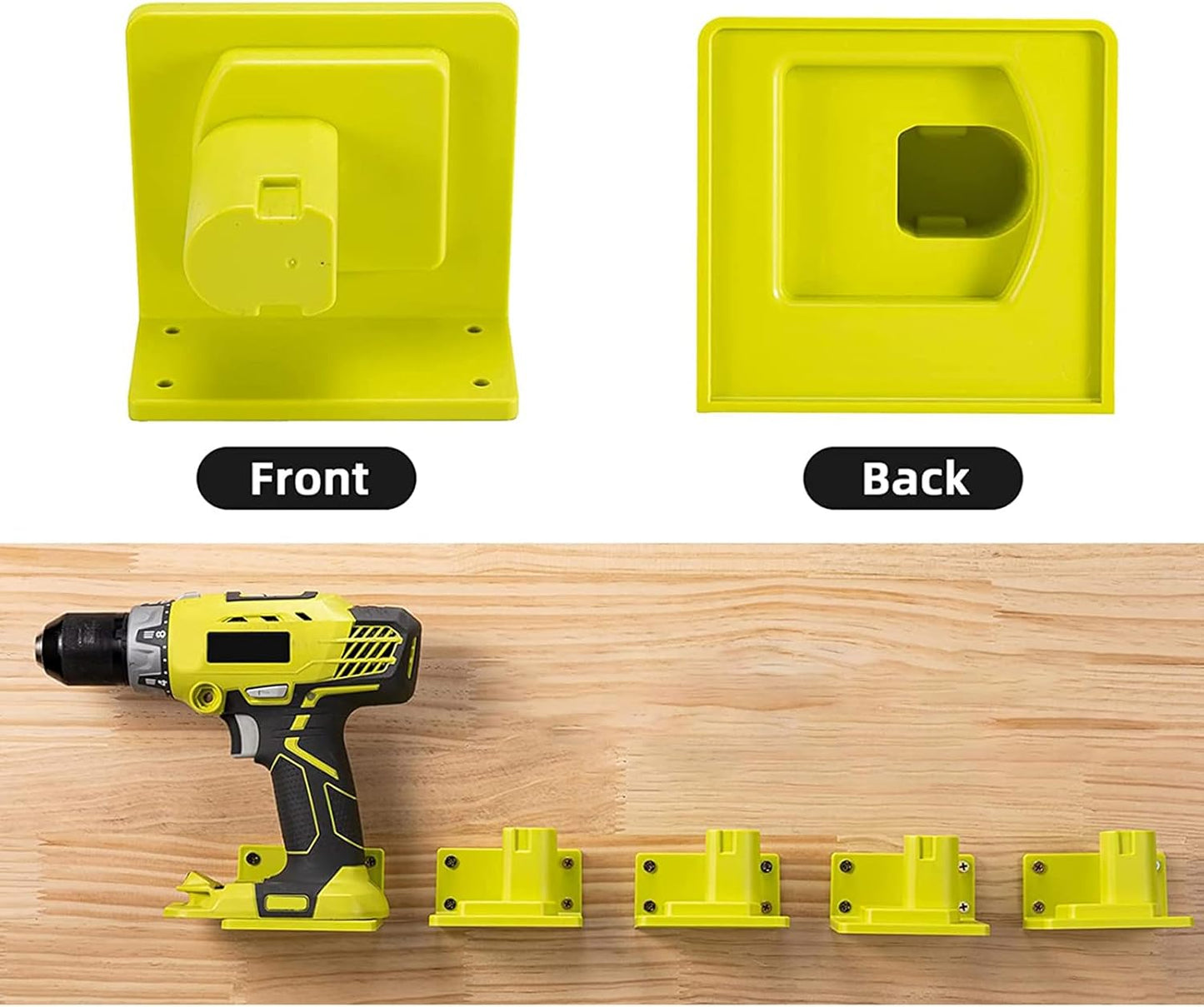 10 Pack Tool Holder Wall Mount Portable Compatible with Ryobi 18V Power Tool Holder Mount Hanger Storage Organizer with Screws Easy Installation for Workshop Garage