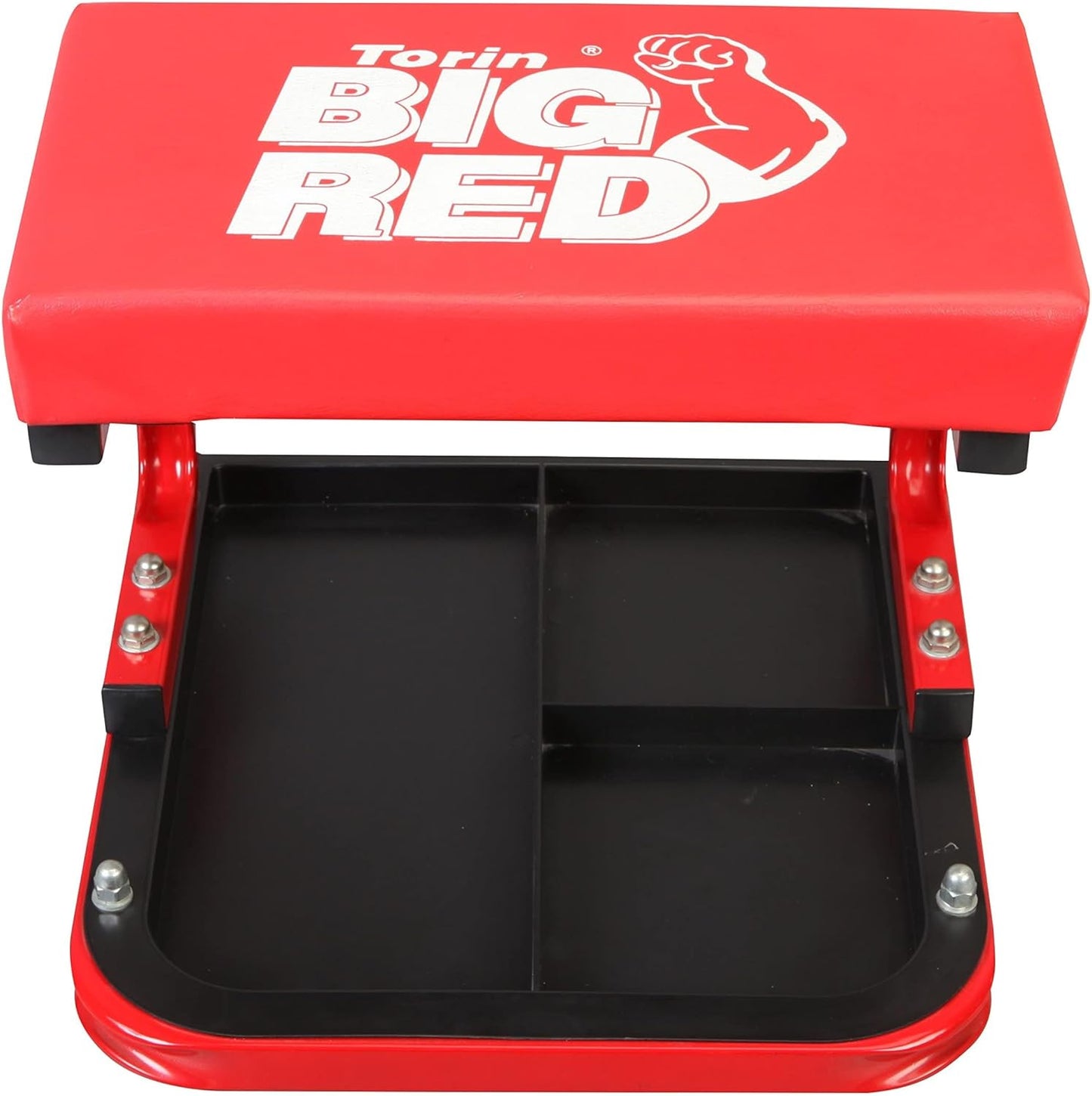 Torin Big RED TR6300-3 250lbs Red Rolling Automotive Creeper Garage/Shop Seat: Padded Mechanic Stool with Tool Large Tray Suitable for garages, Repair Shops