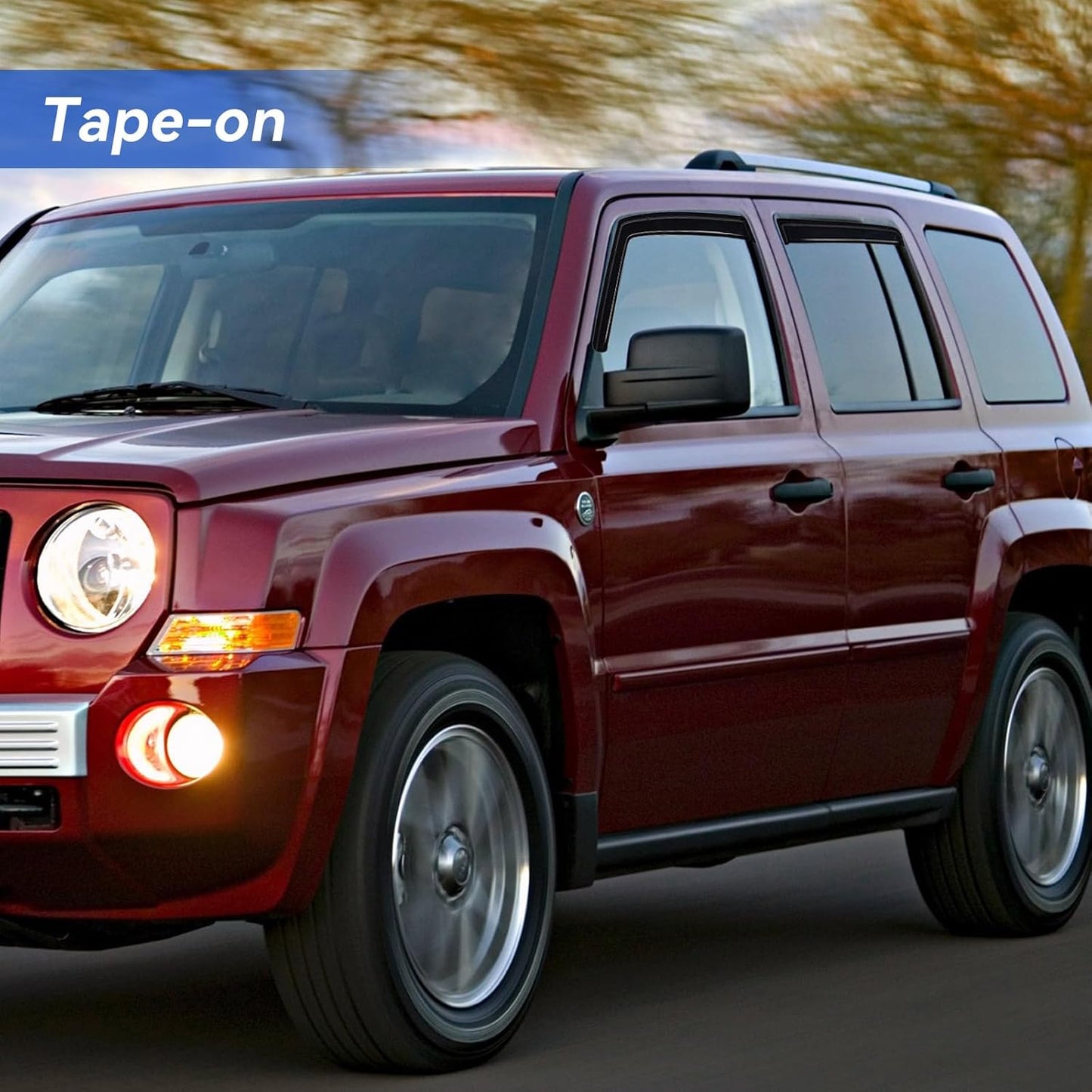 Window Visors Rain Guards Shield for 2007-2018 Jeep Patriot, Out-Channel Window Vent Wind Deflectors Visors Shades for 07-18 Patriot