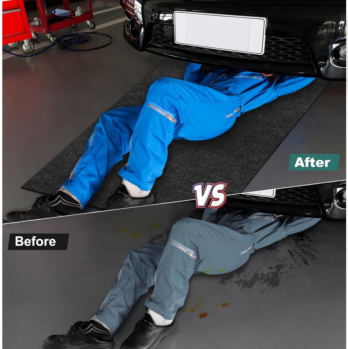 36" x 60" Oil Drip Mat for Garage Driveway, Reusable Rubber Floor Oil Spill Leak Absorbent Pads for Motorcycle Car Oil Leak Stain Resistant(1pcs)