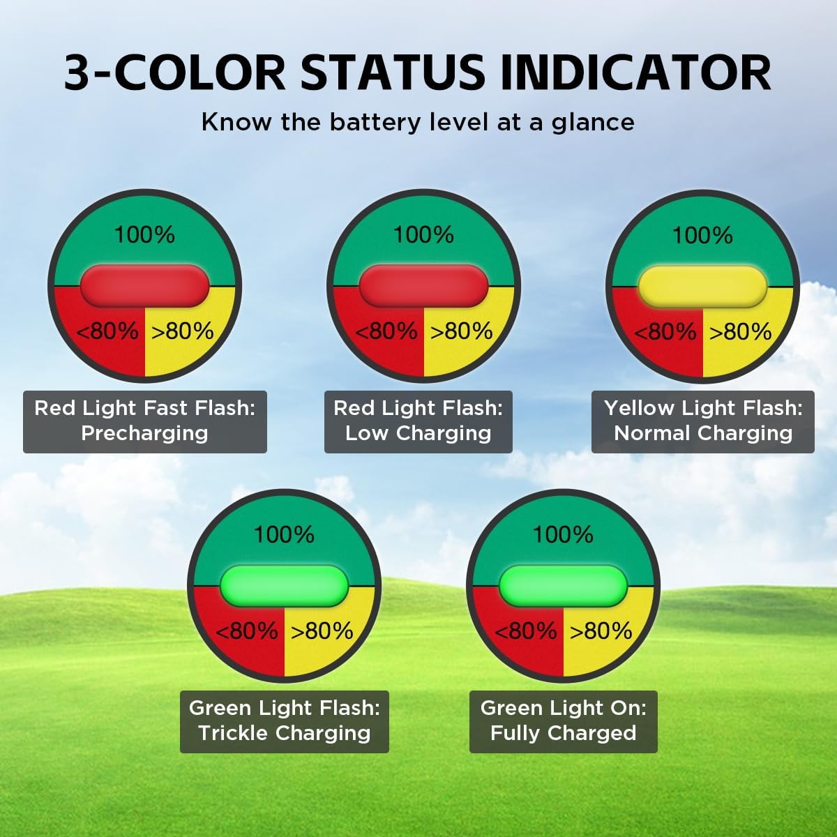 KAISAL 48V Charger 1250W 18A Golf Cart Battery Charger for 48 Volt Club Car/EZGO/Yamaha Onboard Lead-acid Golf Cart Charger with M8 Terminal for all 48V Vehicles, Forklift, Floor Scrubber, Motor, Boat