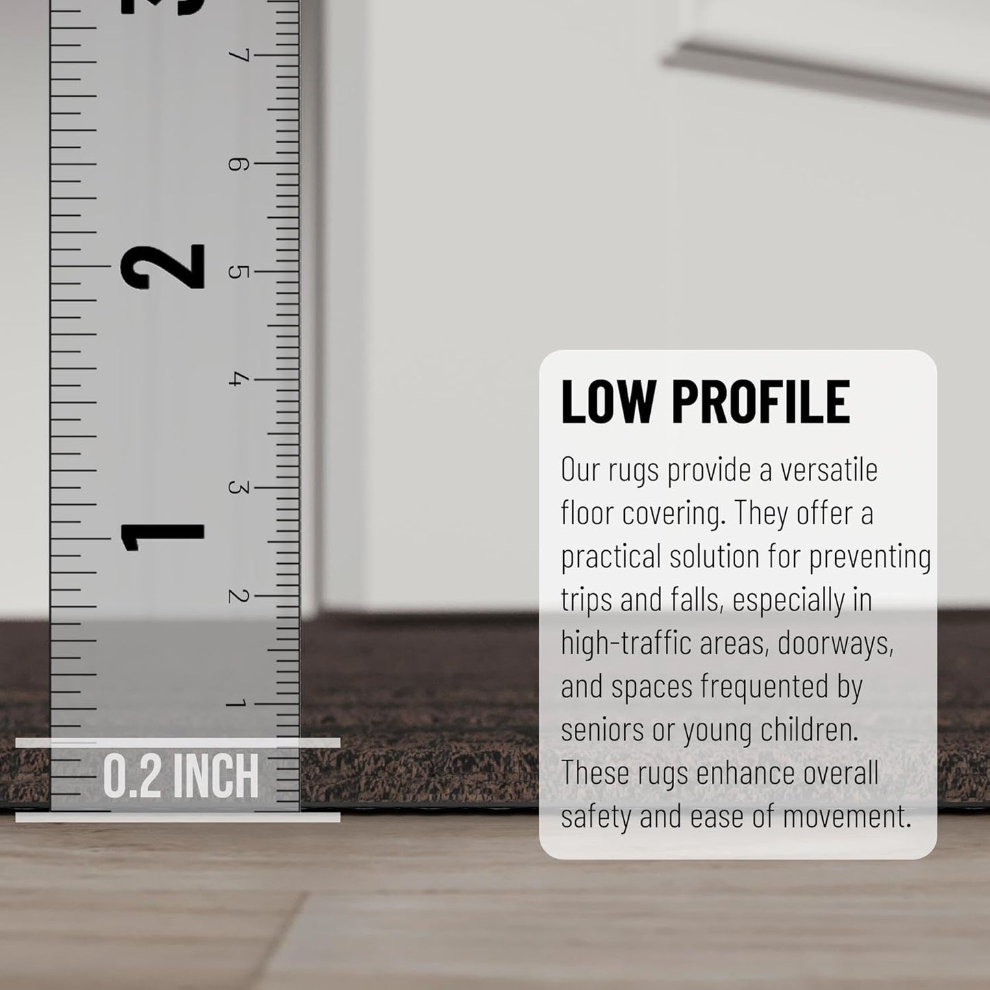 Ottomanson 2'7" x 38' Hallway Runner with Scraper Pile - Extra Durable Non-Slip Rug Mat for Indoor & Outdoor Use - Ideal for Kitchen, Entryway & Garage - High-Traffic Carpet, Brown