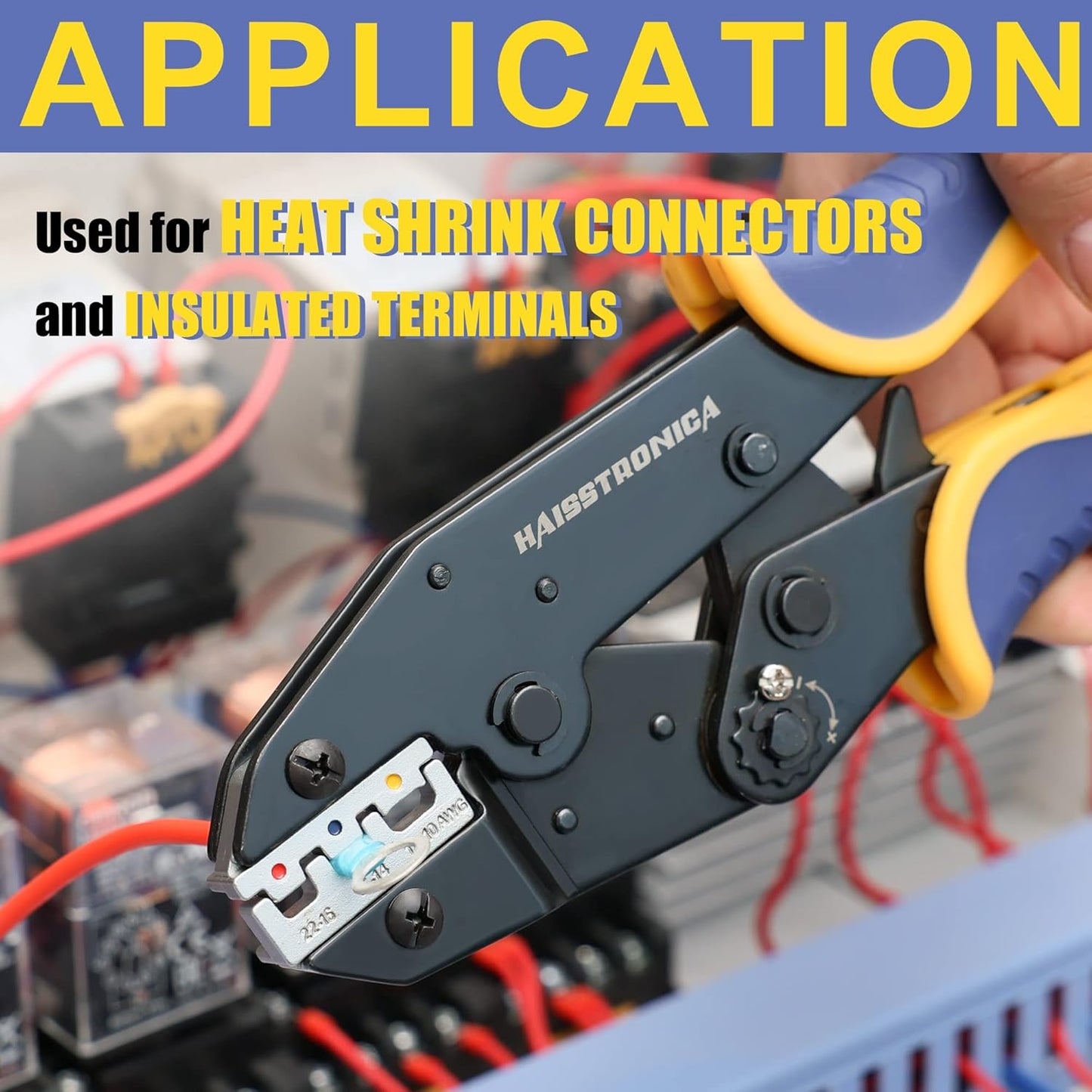 haisstronica Crimping Die for Heat Shrink Connectors,22-10 AWG