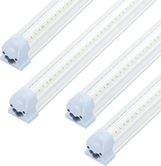 T8 LED Shop Lights 4FT, 4 Pack LED Garage Lights 50W 9600LM 6000K, Linkable Work Light, Plug & Play Energy-Saving Workshop Lighting for Warehouse Basement Classroom(V2)