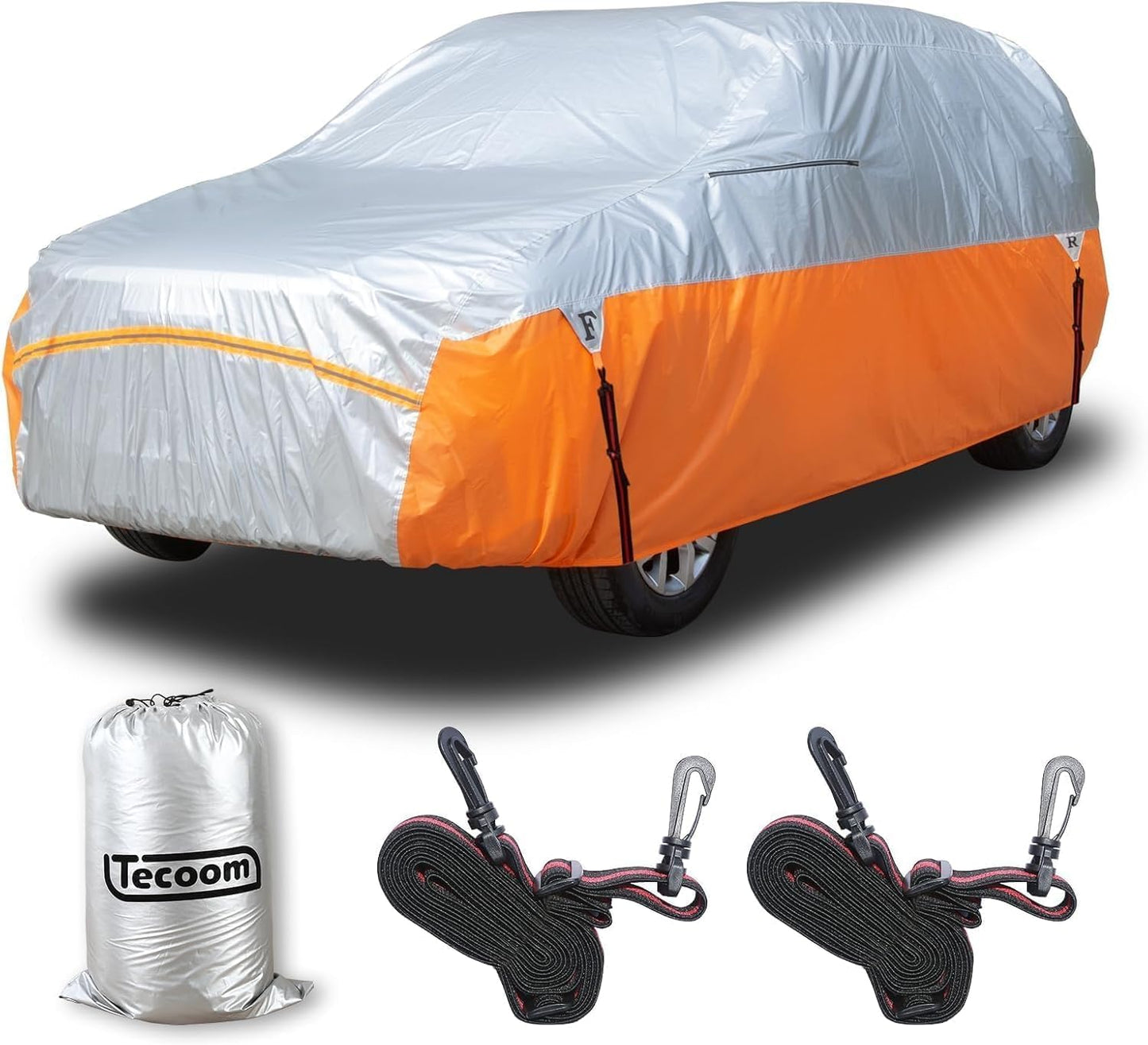 Tecoom Car Cover Waterproof All Weather for SUV, Universal Full Exterior Covers Fit for Toyota CHR Ford Mustang Honda CRV Tesla Model Y Large Winter Snow Sun UV Scratch Protection, 170"-190"